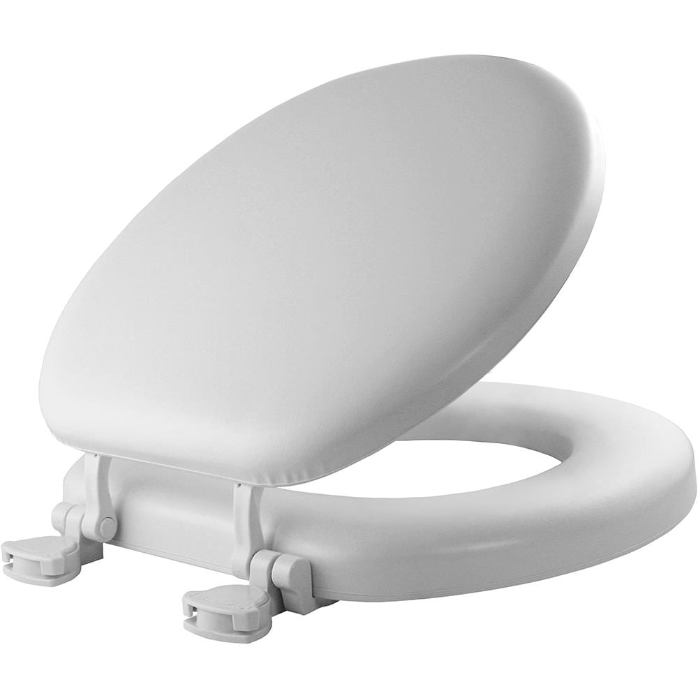 New Mayfair White Solid Plastic Sta-Tite Whisper Close Round Toilet Seat 
