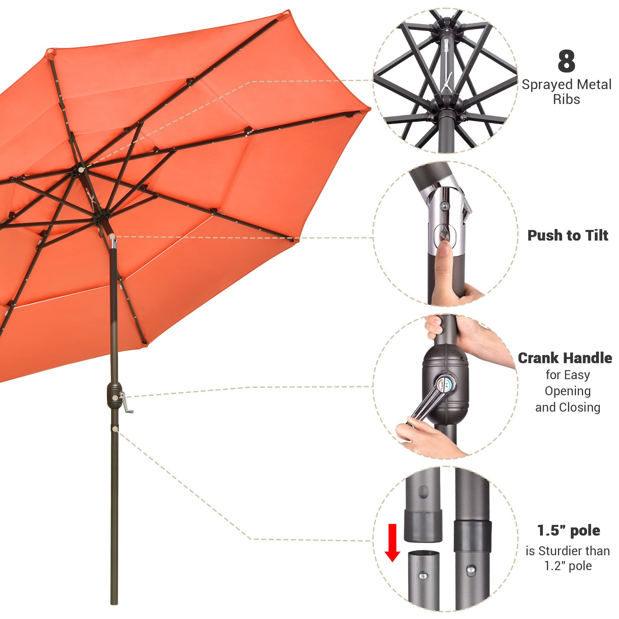 Yescom 07UMB042-3T10L-13-LO Umbrellas-2 - View #5