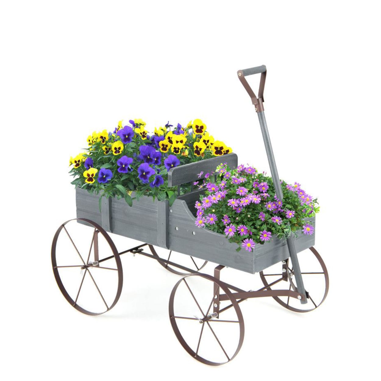 AHIOU HOME ZAAHD-HG4PZVPP 13.5-in W x 24-in H x Gray Mixed/Composite Farmhouse Indoor/Outdoor Raised planter box