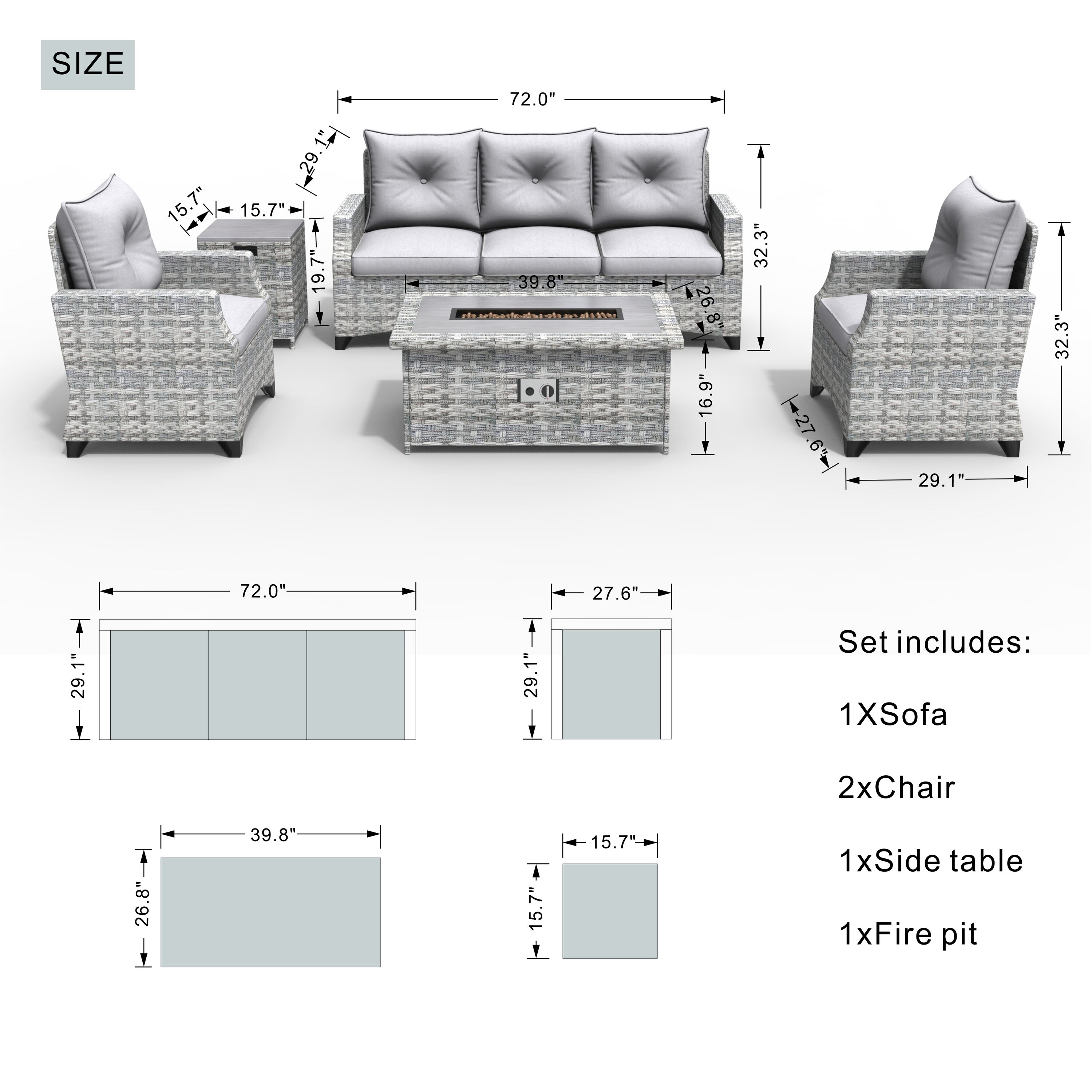 Direct Wicker DWG-1802S-RED Patio-Conversation-Sets - View #8