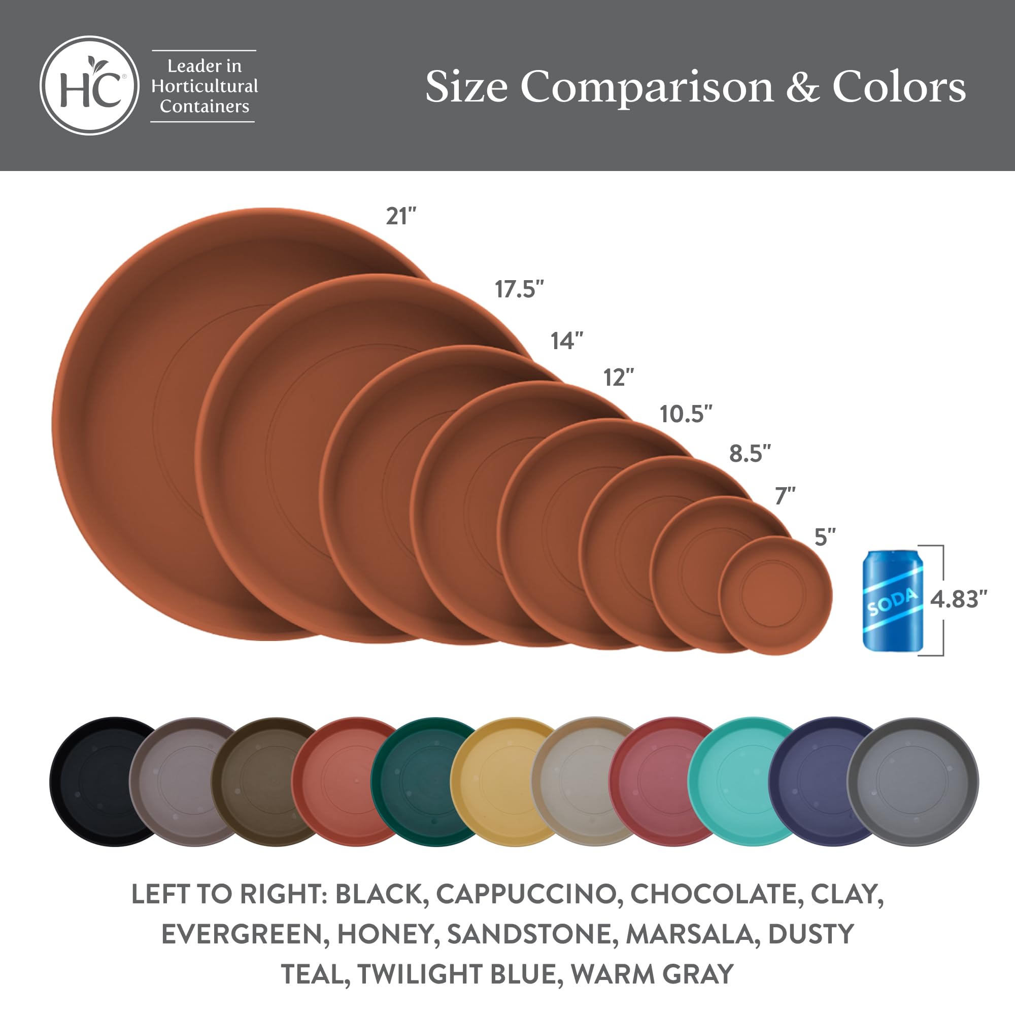 The HC Companies PCS08005A42C024LRDDK Plant-Saucers - View #4