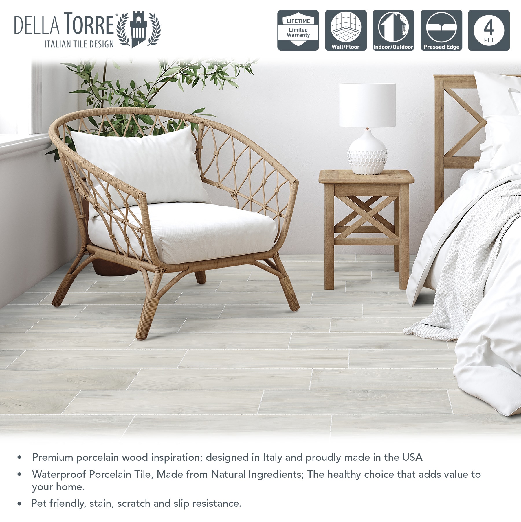 allen + roth Birch White 6-in x 24-in Matte Porcelain Wood allen + roth Birch White 6-in x 24-in Matte Porcelain Wood