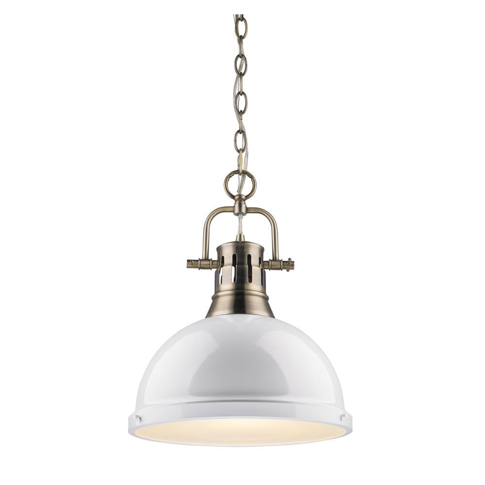 Golden Lighting Duncan Aged Brass Transitional Dome Medium Hanging ...