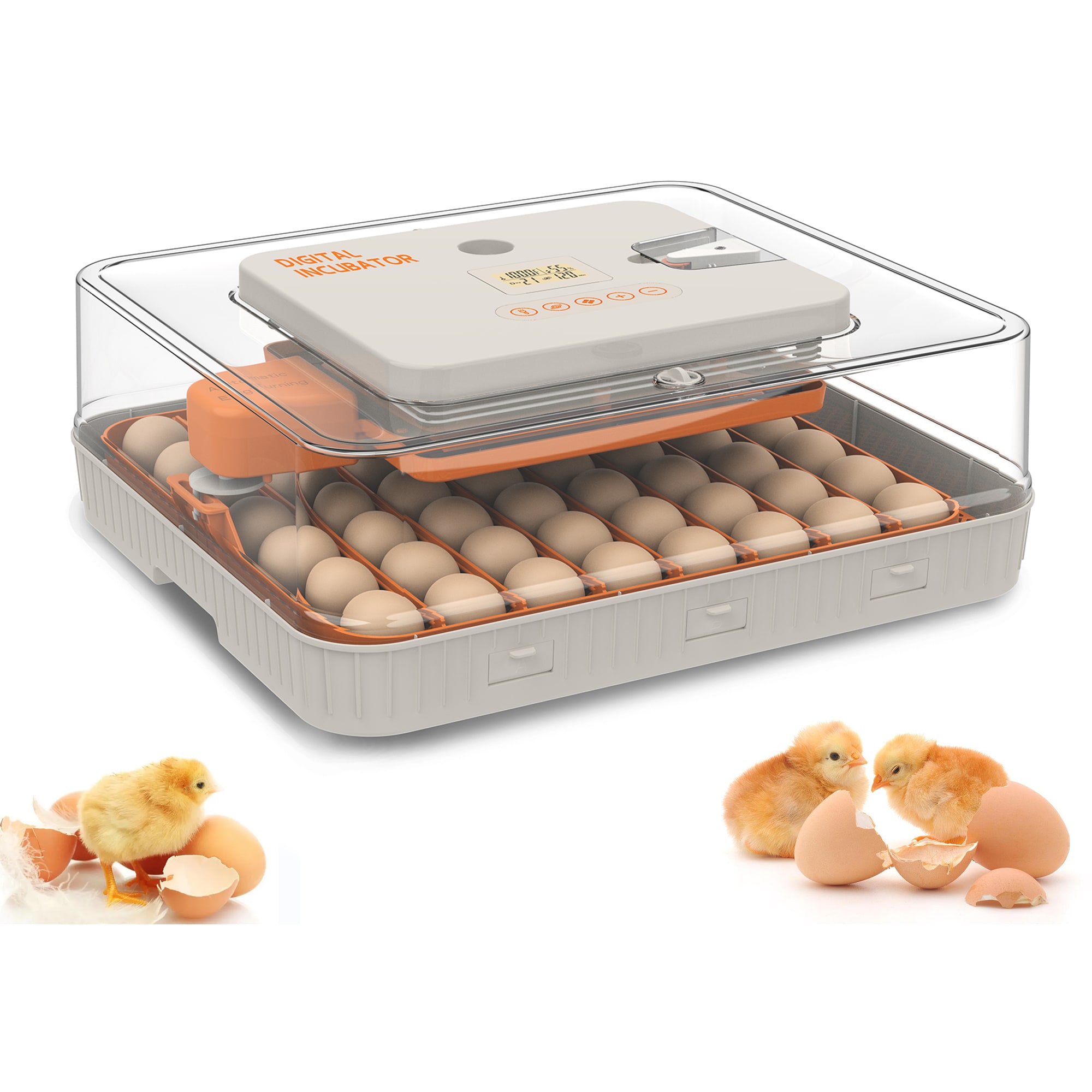 Tatayosi JJ-0P326297 56 Egg Incubatorwith Automatic Turning Humidity Control Digital Poultry Hatcherfor Chicken Duckand Goose Eggs Built in Egg Candler Auto Water Refill 360°Clear View