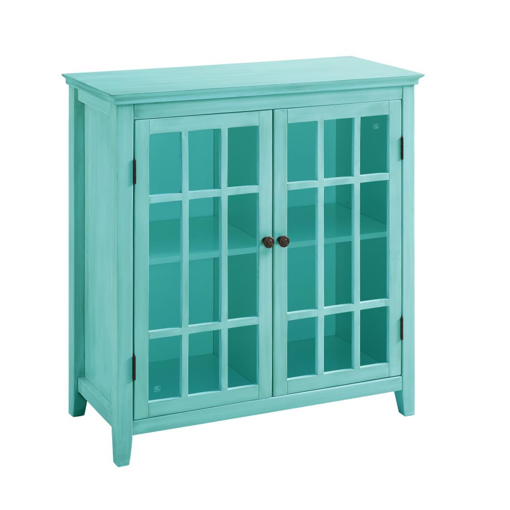 Linon 650200TRQ01U Largo Turquoise Casual Composite Media Cabinet