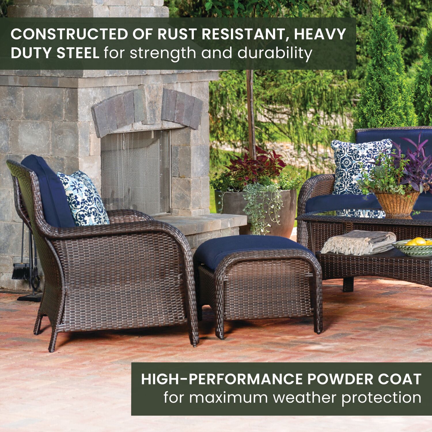 Hanover STRATHMERE6PCNVY Patio-Conversation-Sets - View #3