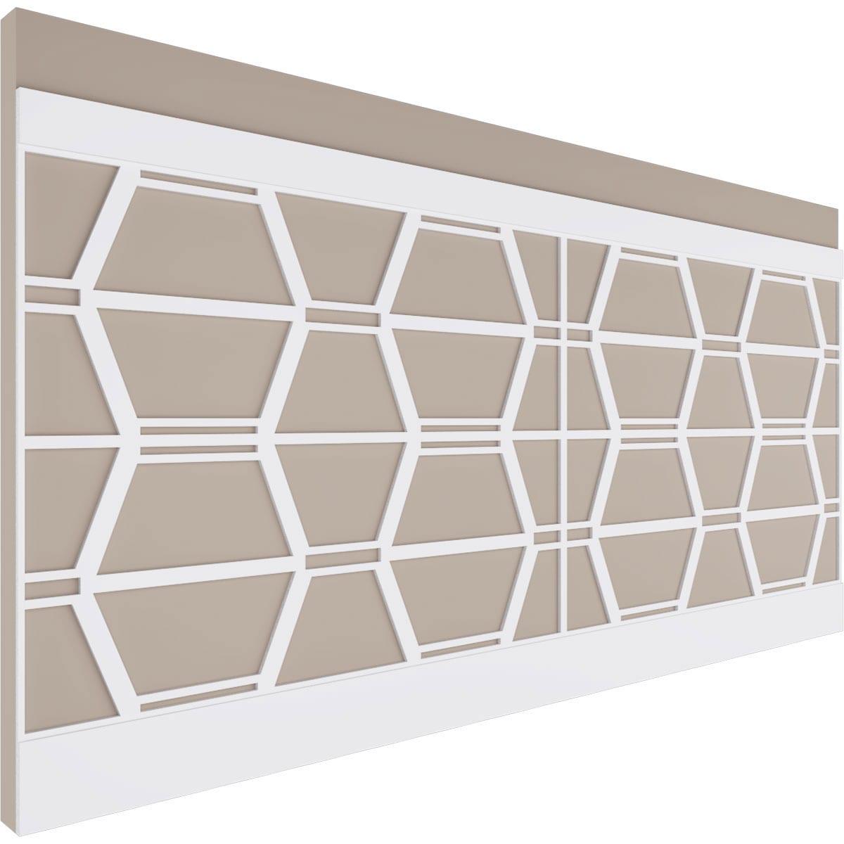 Ekena Millwork WPK44X94GLY 44-in x 94-1/2-in Smooth Paintable/Stainable White PVC Wainscoting Wall Panel ( 28.92-sq ft )