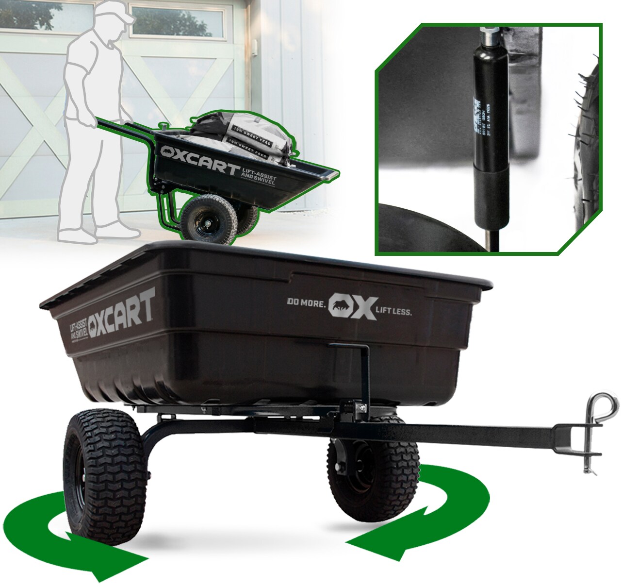 OxCart 15-cu ft Poly Dump Cart GTMXPL24PRF Uae Electronic uaeelectronic.com