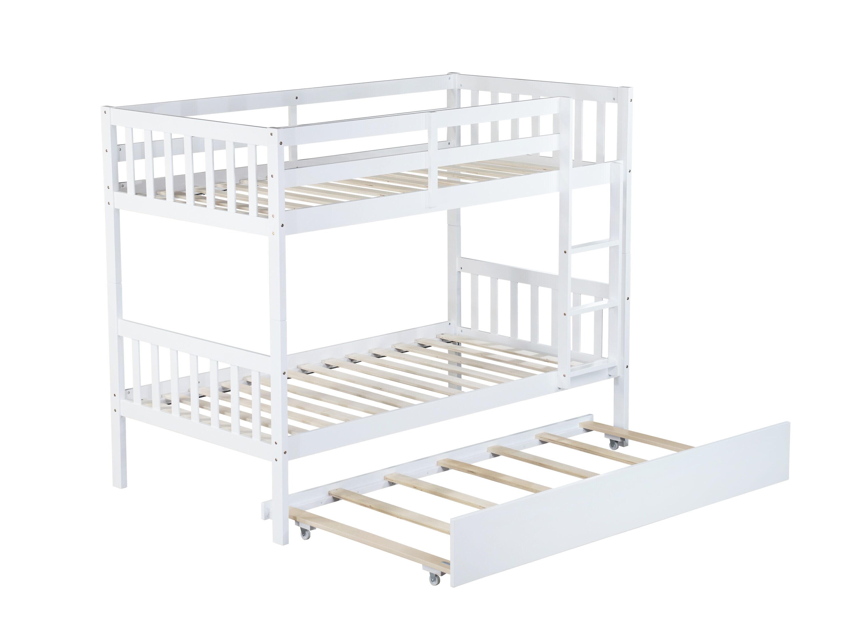 Qualler BEW0401K White Twin over twin Bunk Bed