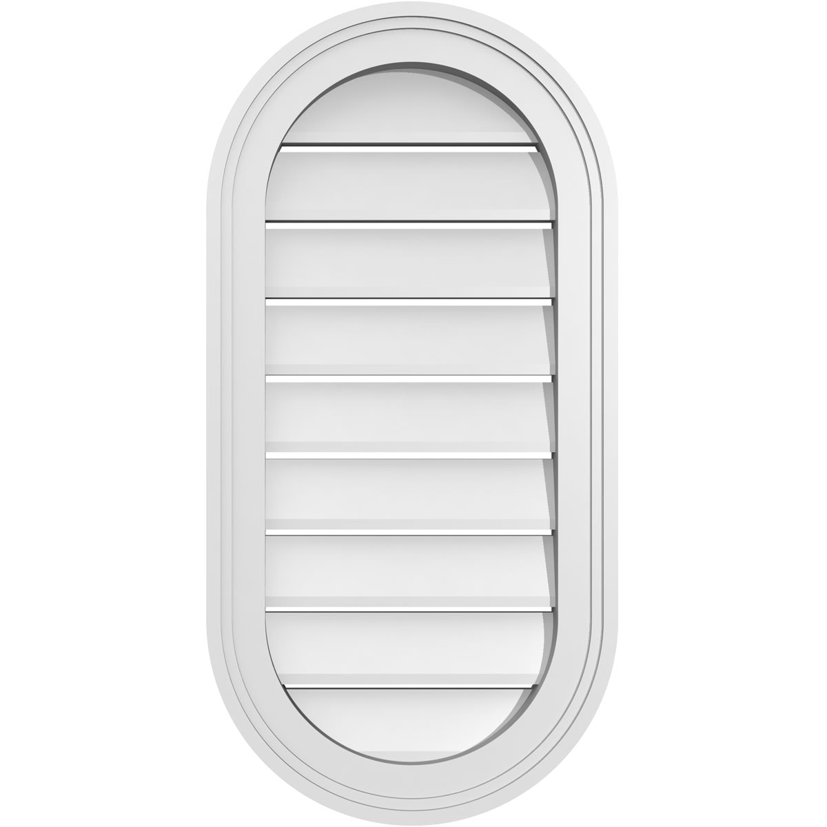 Ekena Millwork GVPVR14X2802SF 14-Inches x 28-Inches Off-white Oval PVC Gable Louver Vent