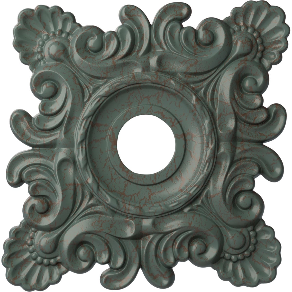 Ekena Millwork CM18CRCBC Crawley 18-in W x 18-in L Painted Cloud Burst Crackle Polyurethane Whole Ceiling Medallion