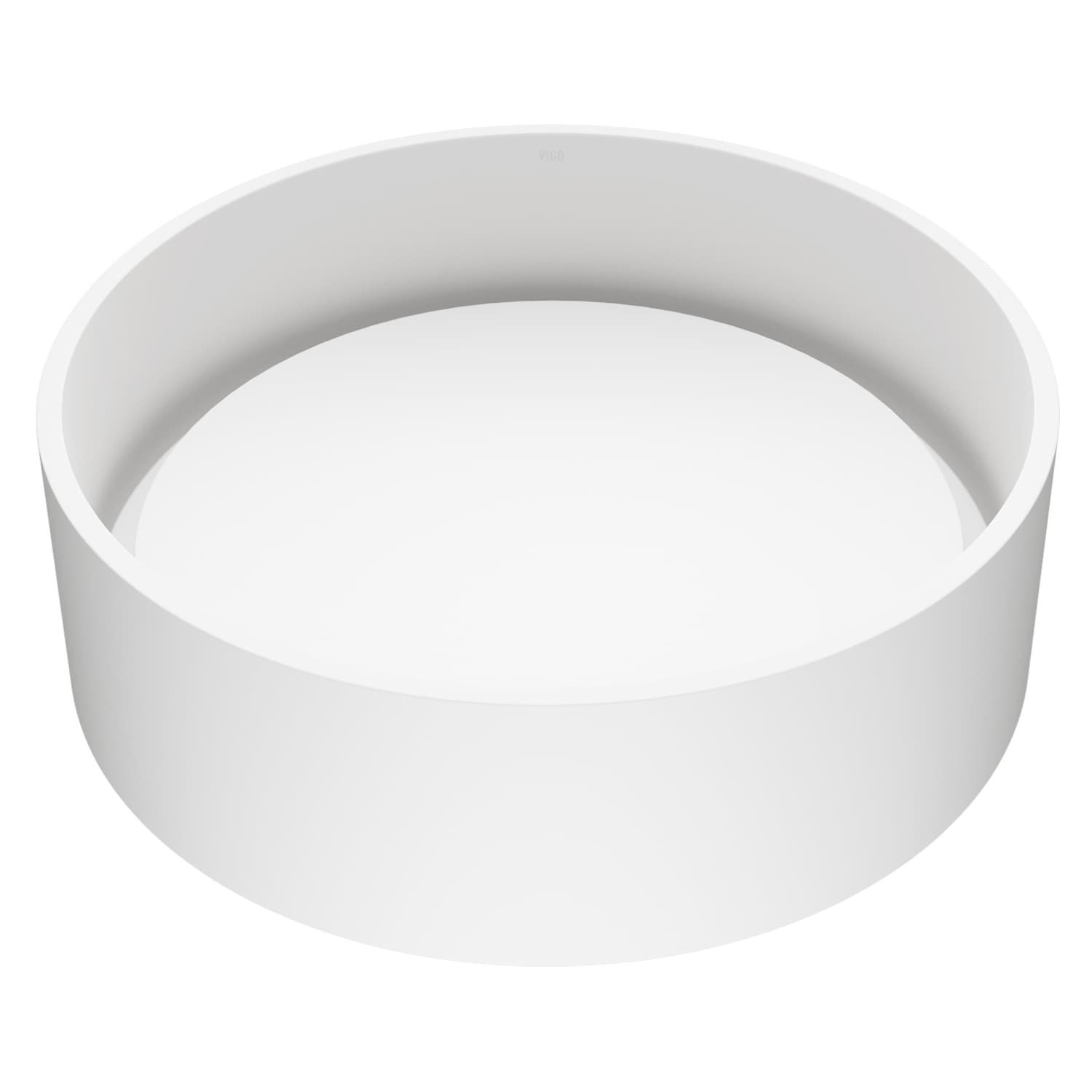 VIGO VG04016 Anvil Matte stone Vessel Round Modern Matte white Bathroom Sink ( 16.0-in x 16.0-in )