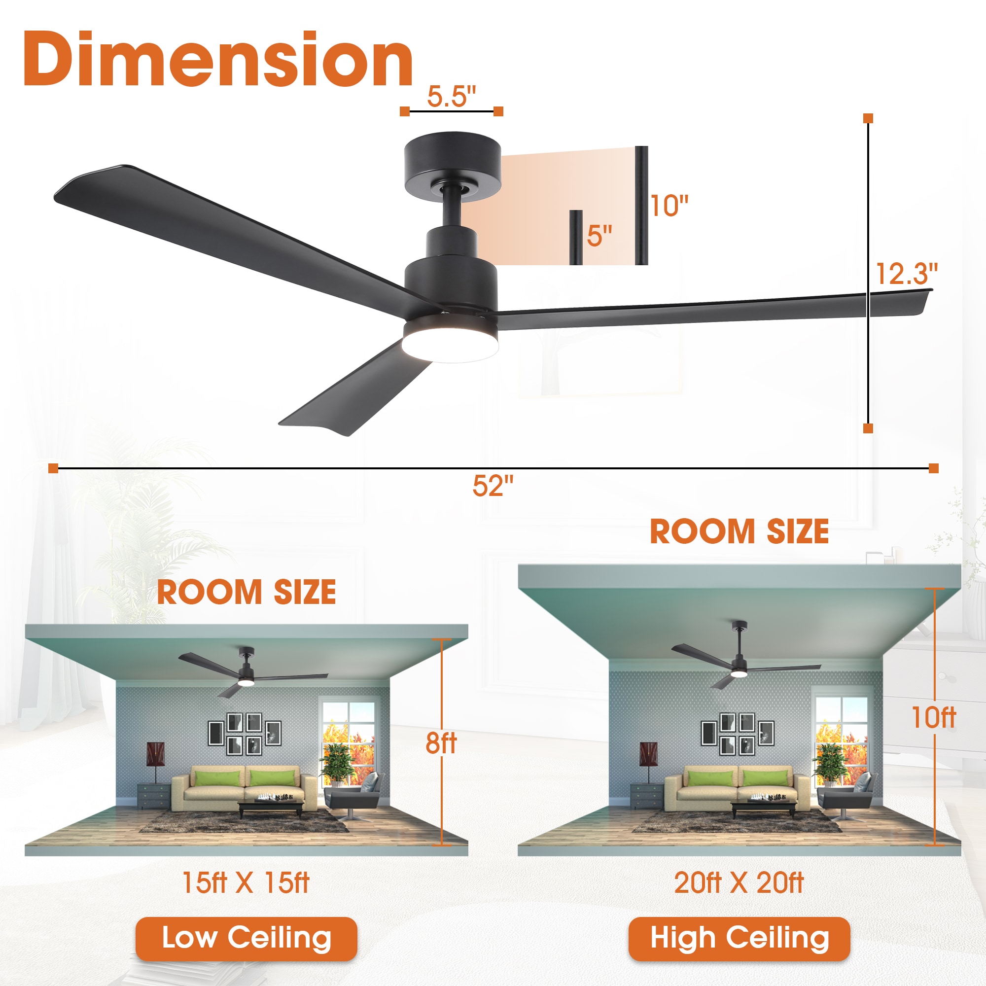 Parrot Uncle F6014BK Ceiling-Fans - View #7