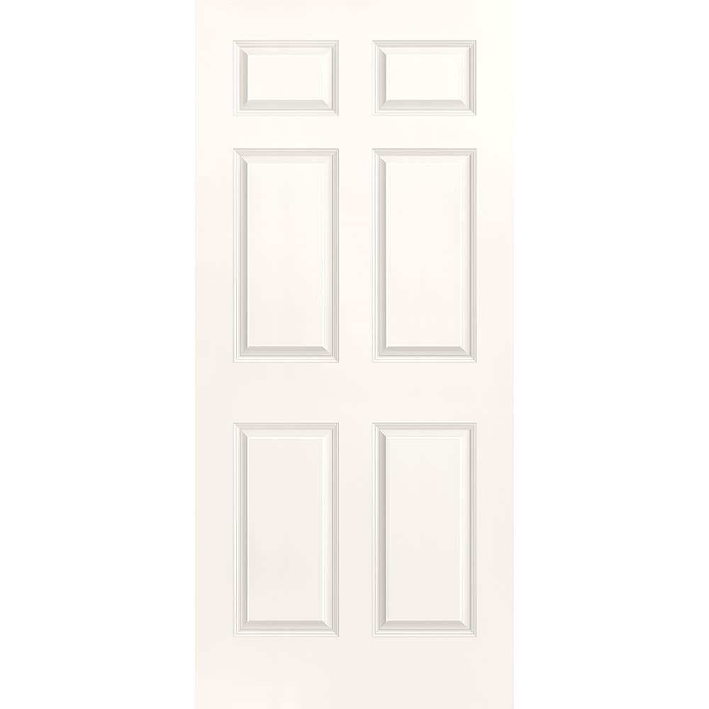 Masonite 1317034 Traditional 36-in x 80-in White 6-panel Smooth Hollow core Prefinished Molded composite Slab Door