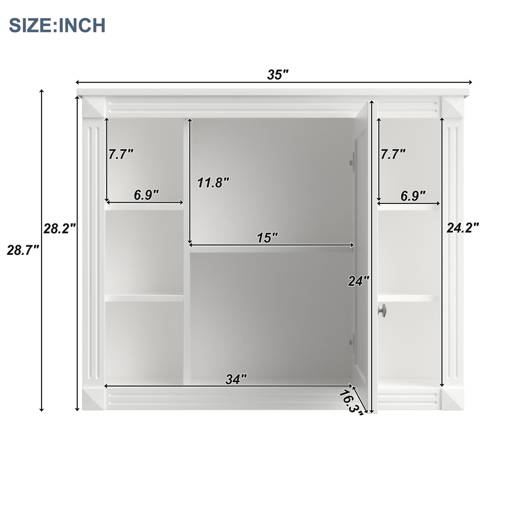 WELLFOR EX-SL2MC2030L Bathroom-Medicine-Cabinets - View #10