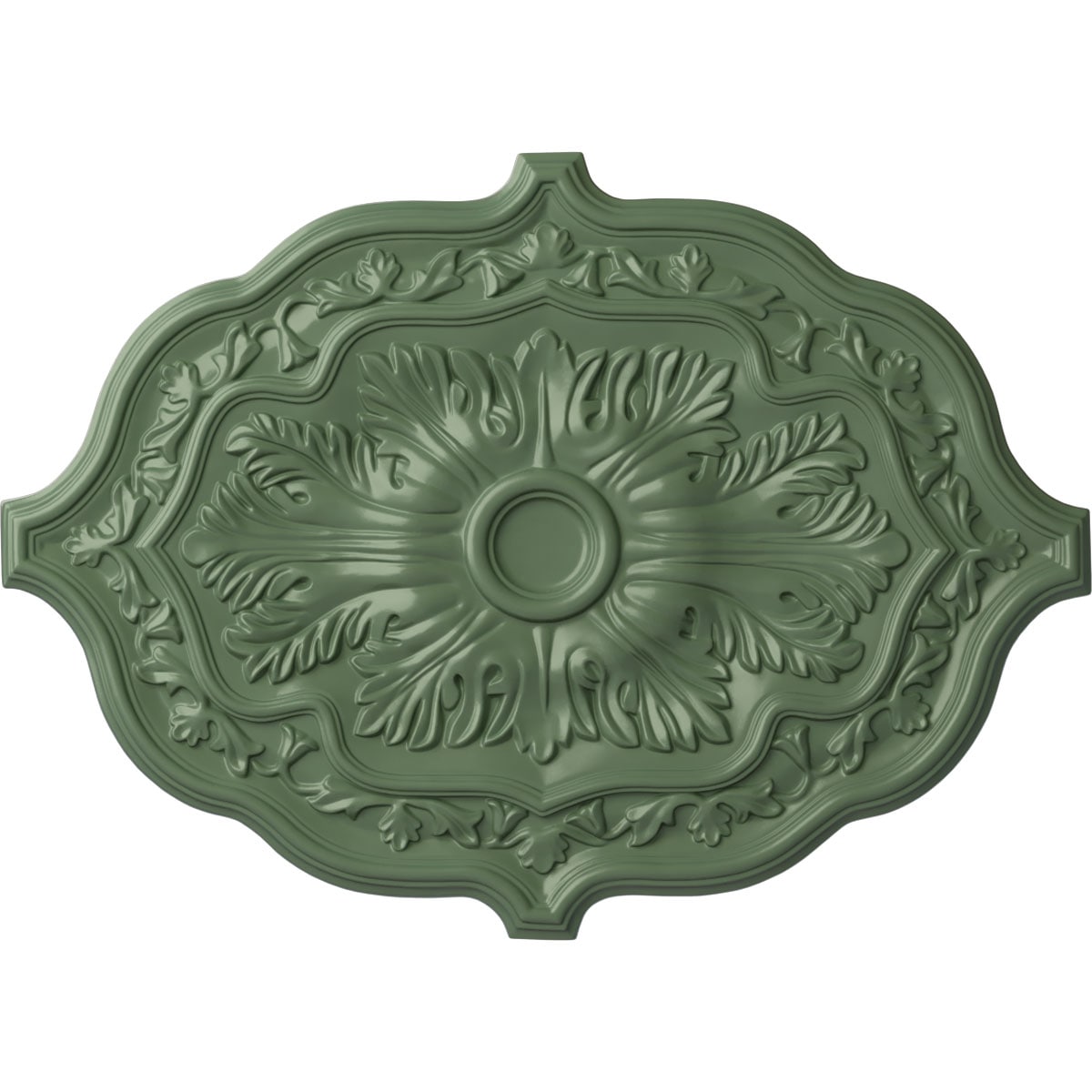 Ekena Millwork CM36X26PEAGF Pesaro 36-in W x 36-in L Athenian Green Polyurethane Ceiling Medallion