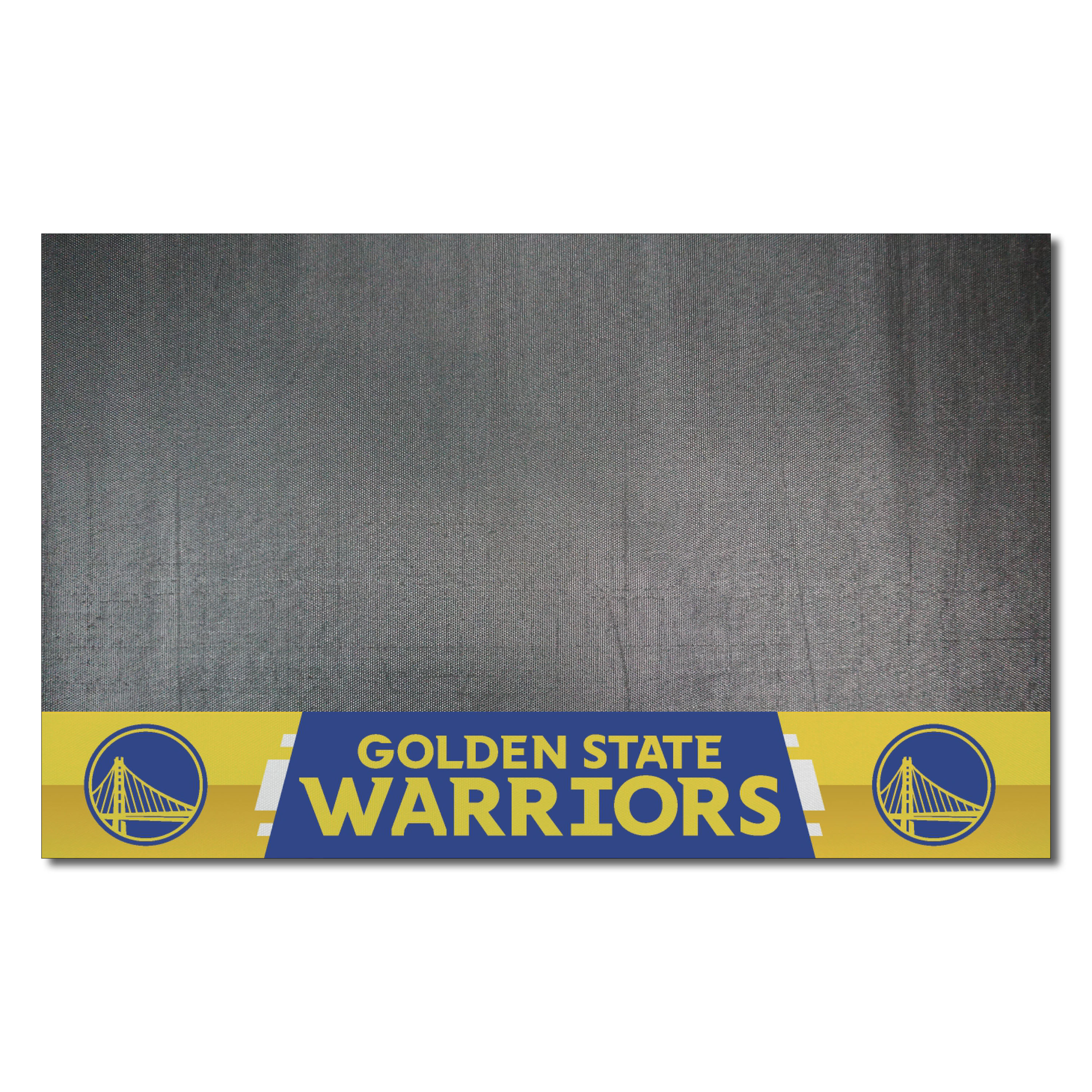 FANMATS 14204 Golden State Warriors Grill Mat Black Vinyl Rectangular Grill Mat