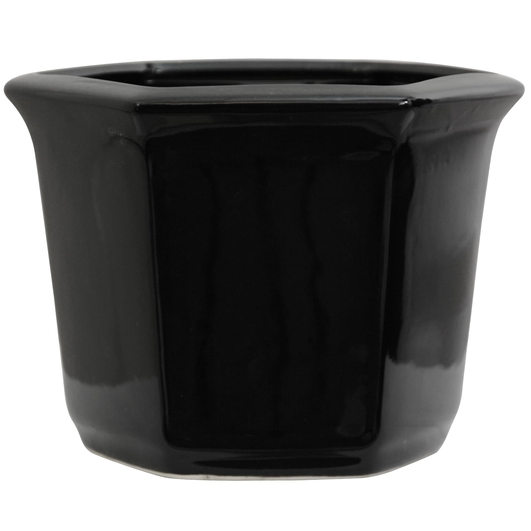 Red Lantern BW-FLOWER-BLK 10-in W x 10-in L Black Porcelain Indoor/Outdoor Planter