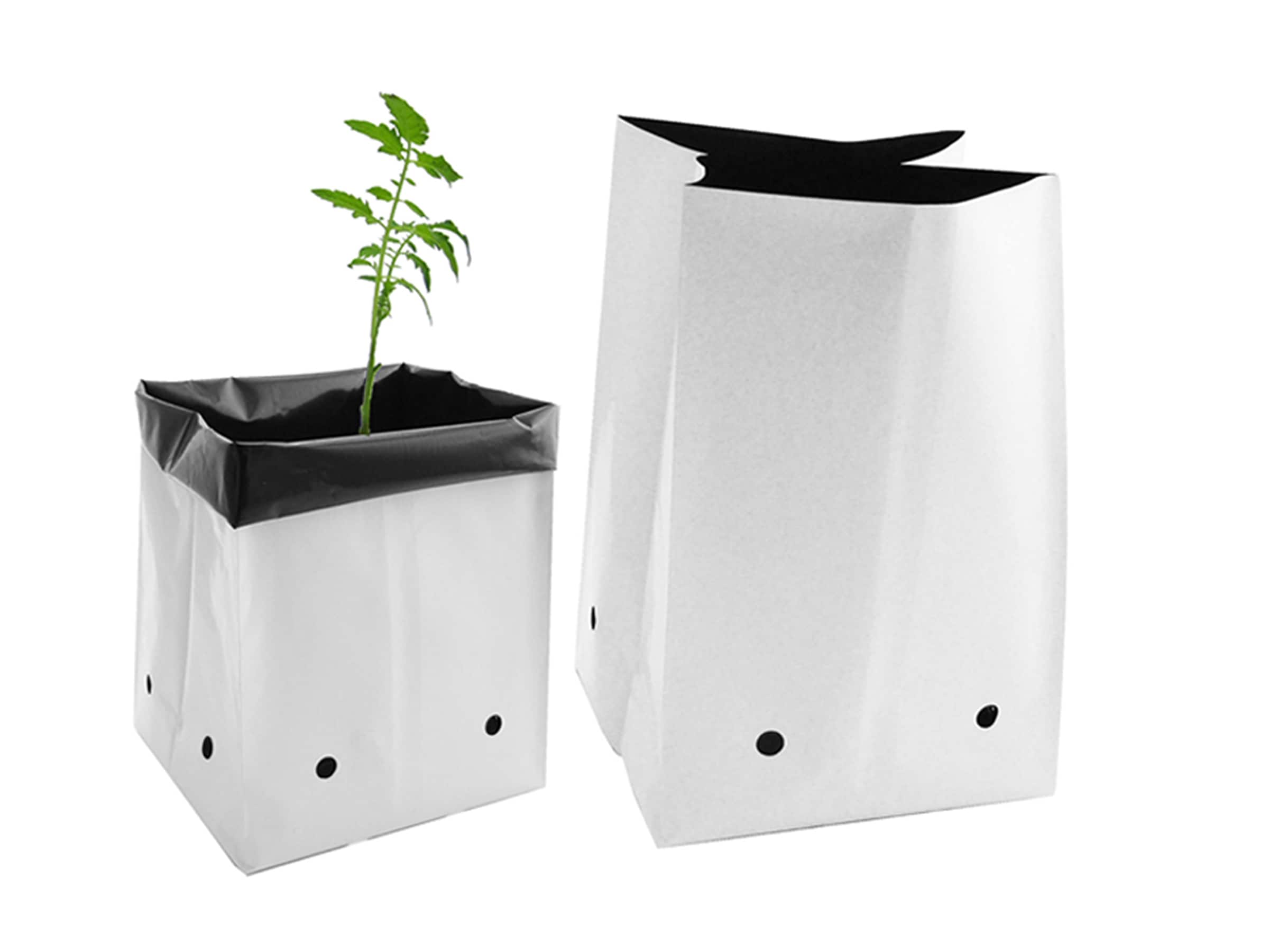 Viagrow V724405-500 500 -Pack Round 14.0-in W Medium White HDPE Indoor/Outdoor Grow bag with Drainage Holes