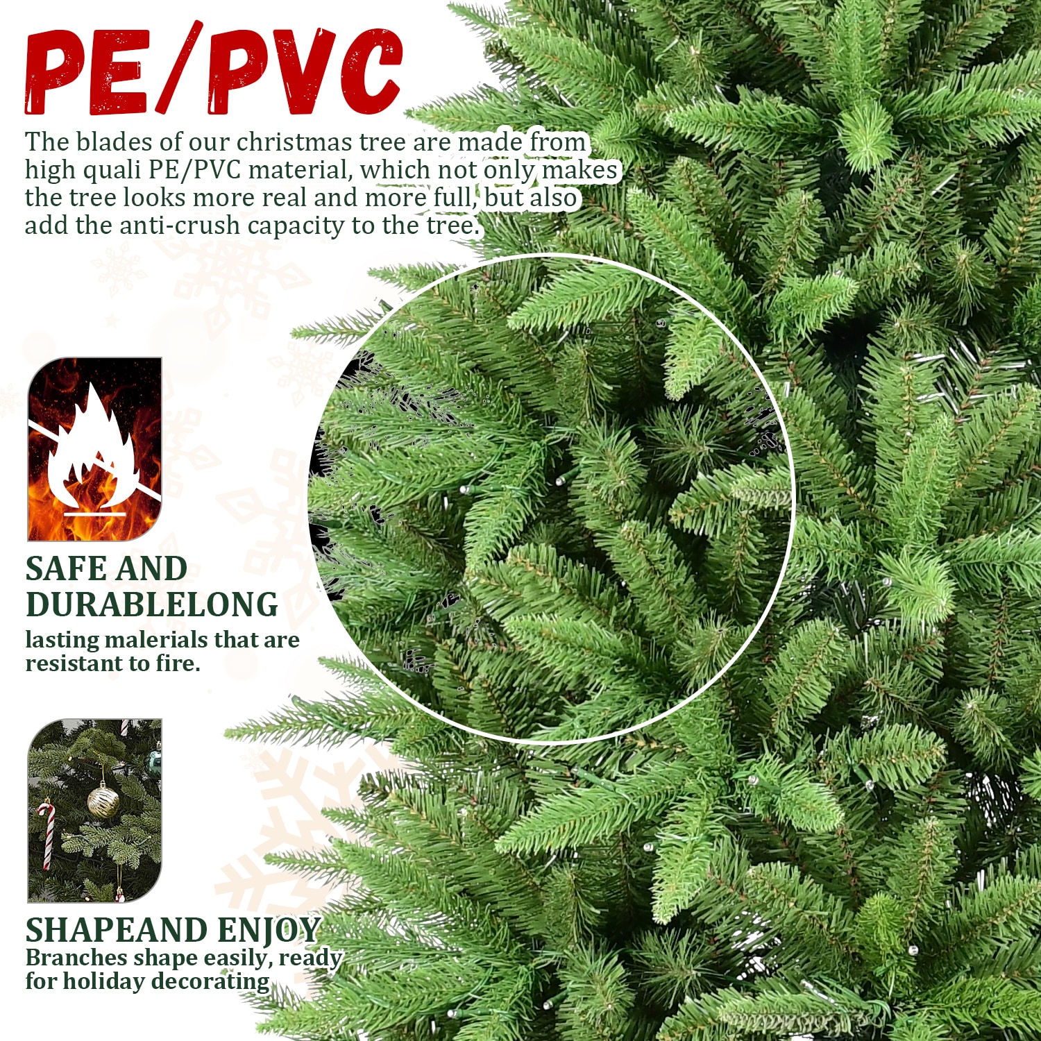 WELLFOR CM-HGY-22877US Artificial-Christmas-Trees - View #3