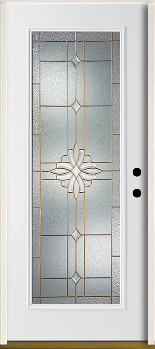 RELIABILT LO841801 Laurel 36-in x 80-in x 4-9/16-in Fiberglass Full lite Left-hand inswing Modern White Painted Prehung Front Door Insulating core