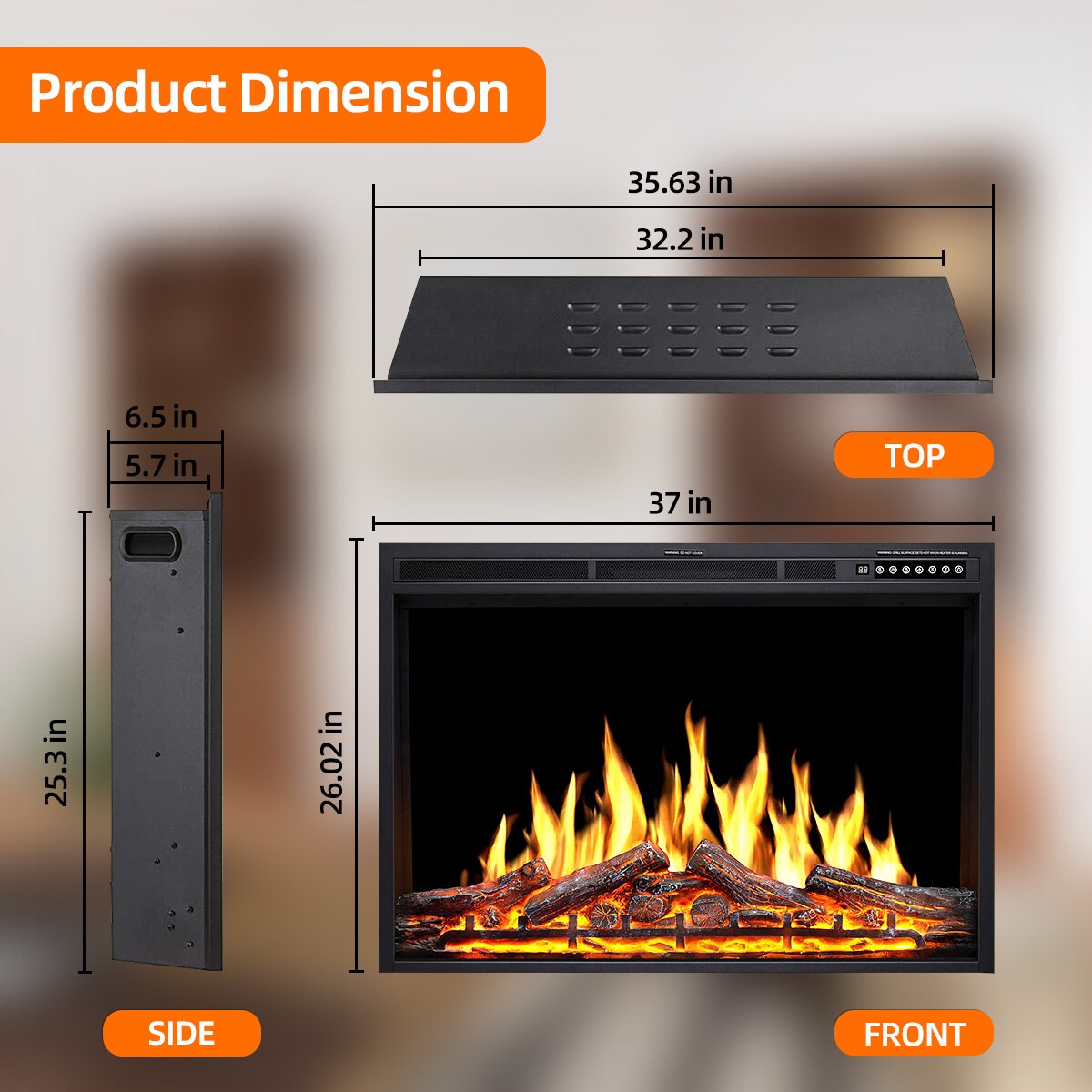 EdenDirect LW-939BXB Electric-Fireplace-Fireboxes - View #8
