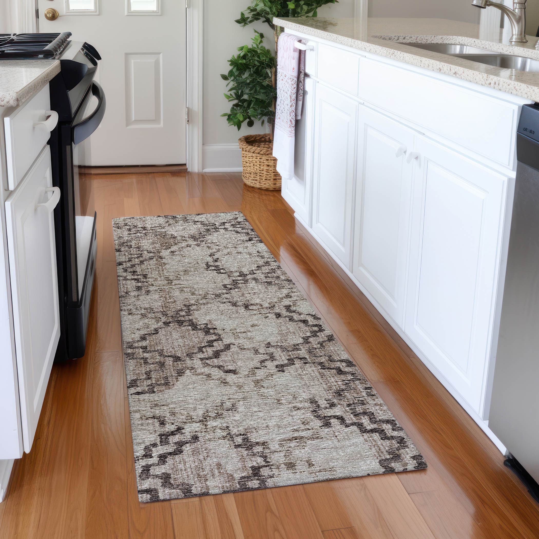 Addison Rugs AMF121MO2X8 Mayfield AMF121MO 2 x 7 (ft) Loomed Polyester Mocha Rectangular Indoor Geometric Machine washable Area rug