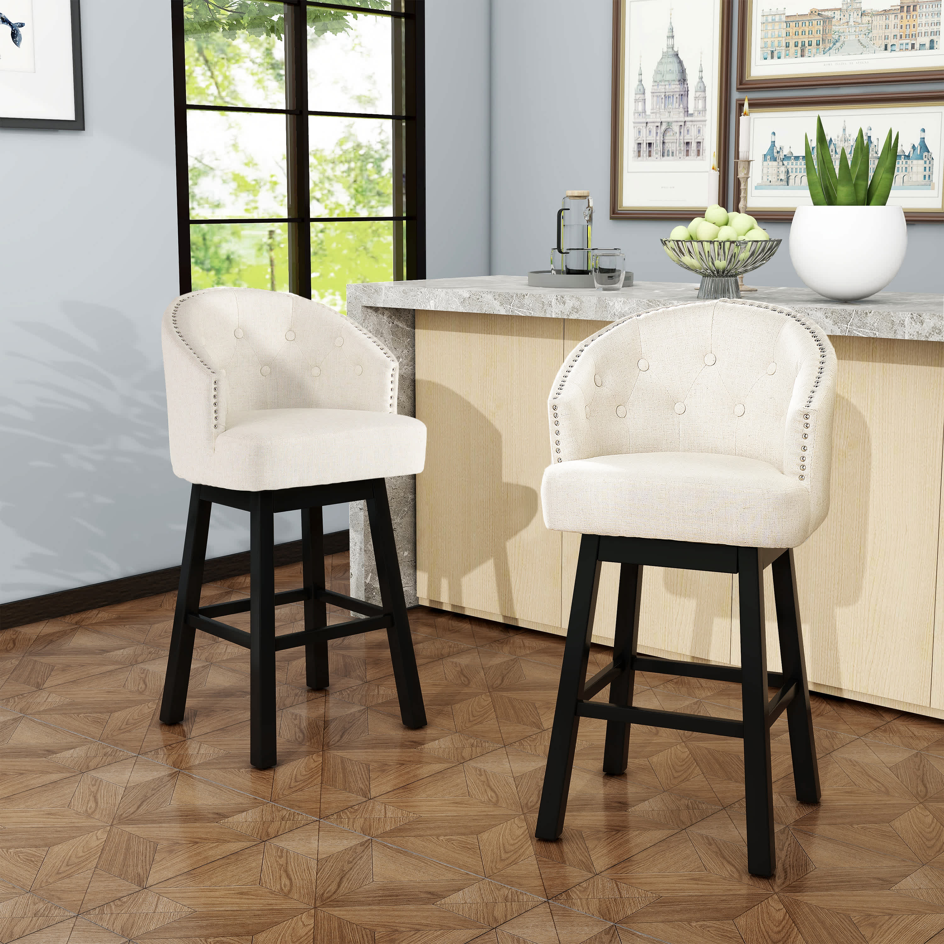 Vynxaria LEXY0161-DJCY-2WHI Dining-Chairs - View #2