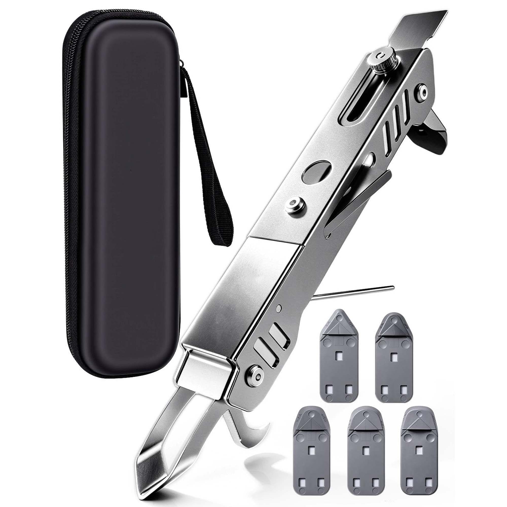 Angel Sar 6 in 1 Caulk Remover Tool 100 Percent Stainless Steel Sealant Finishing Tool with 5 Silicone Pads Multi Function Grout Removal Tool Kit for Bathroom Shower Kitchen Window Sink