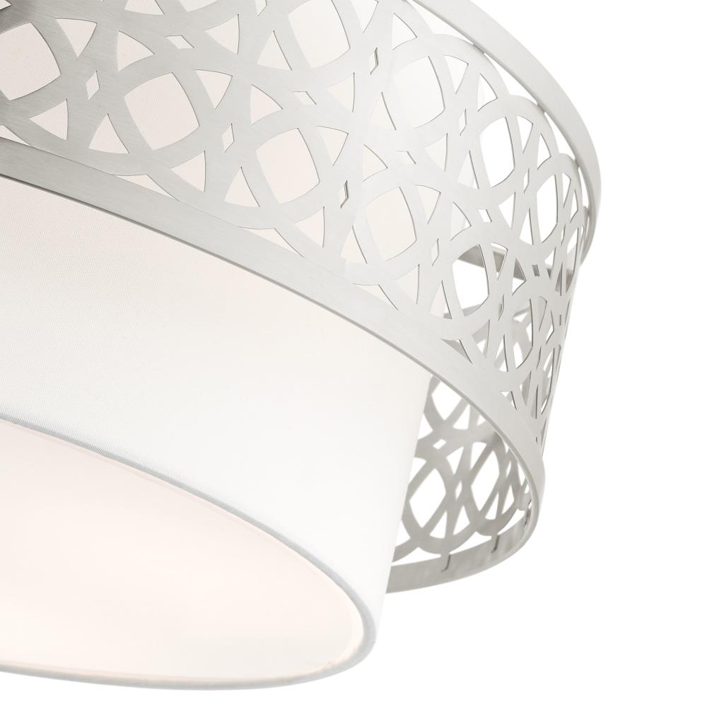 Calinda Brushed Nickel 4-Light Drum Semi-Flush Mount