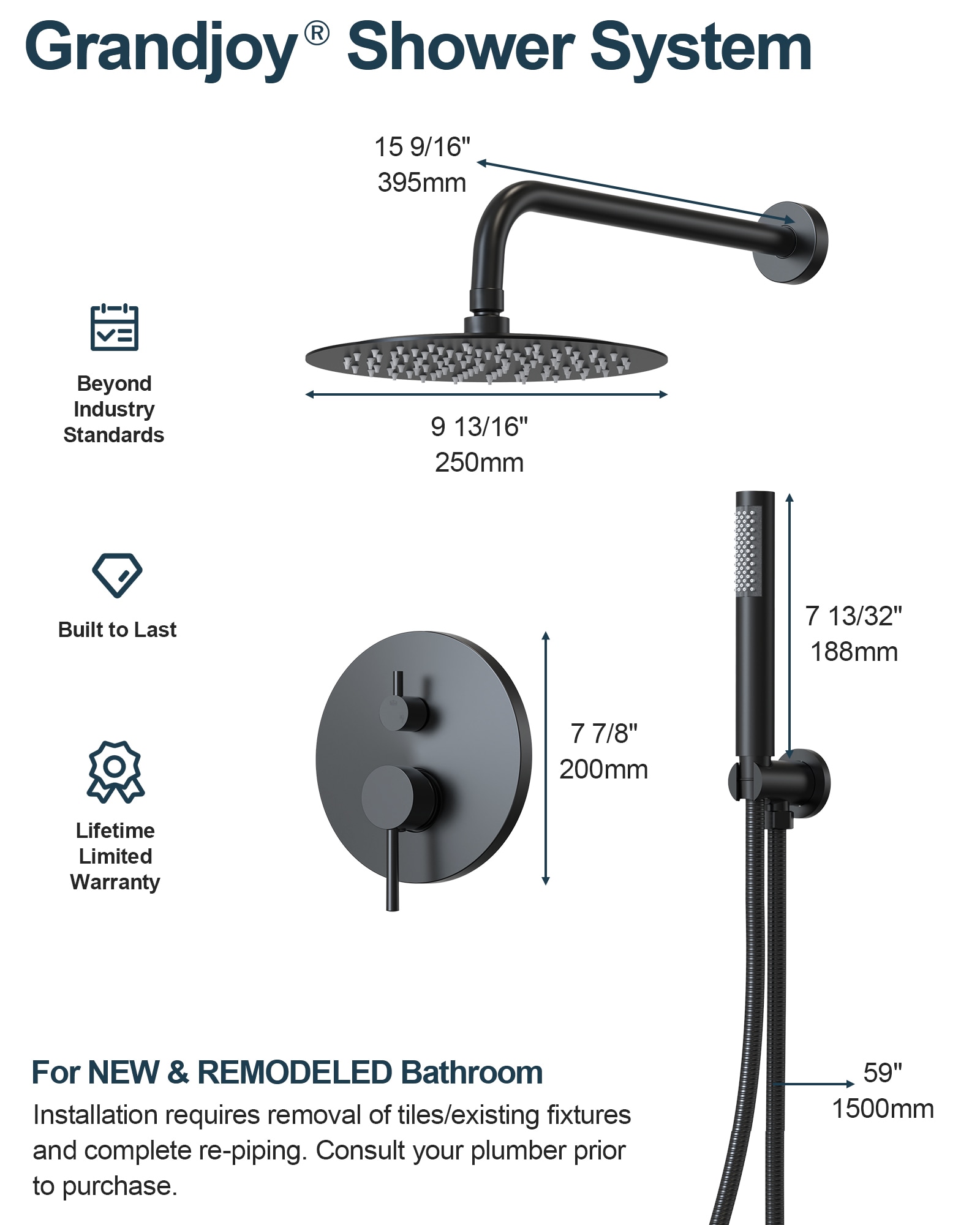 GRANDJOY SP02-BA Tub-Shower-Faucets - View #10