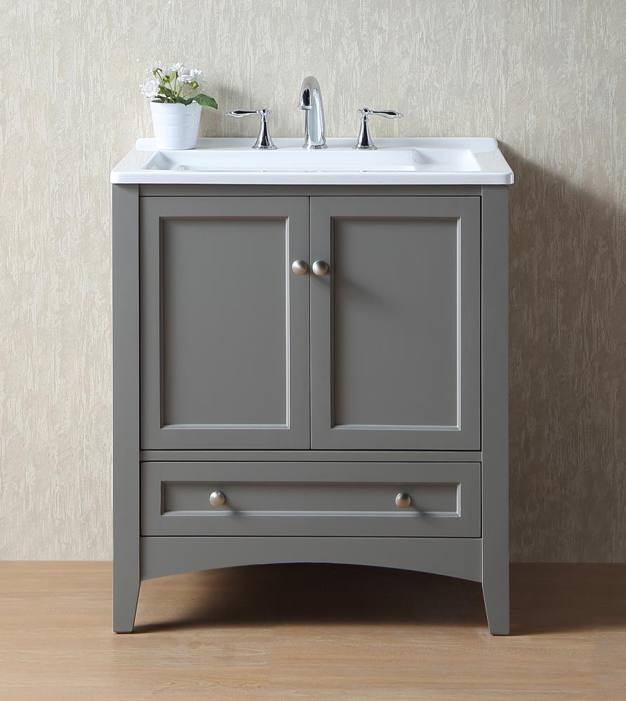 Stufurhome 21.6-in X 30-in 1-basin Gray Freestanding Laundry Sink At 