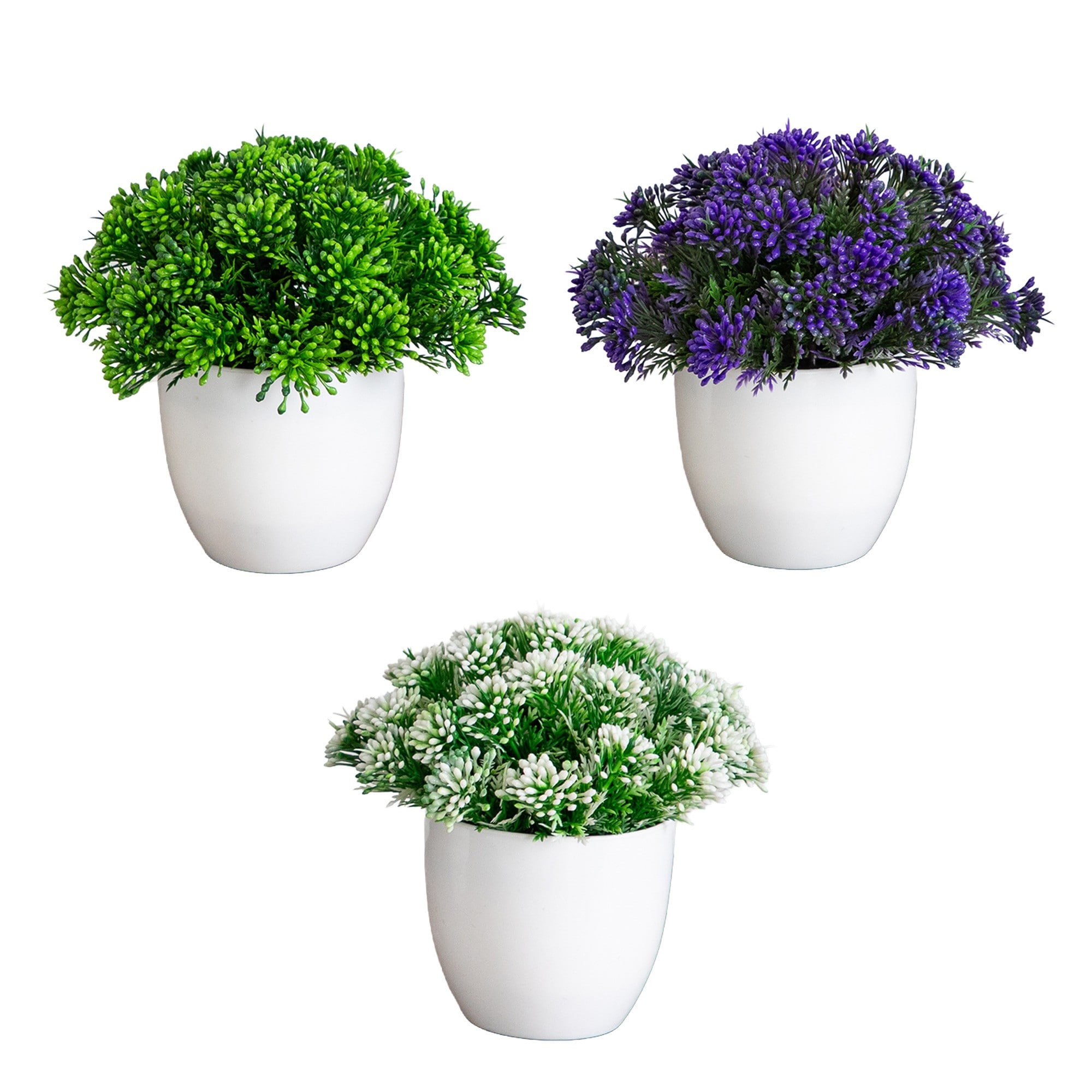 Nearly Natural - 6.5-in Assorted Desktop Mixed Greenery Artificial Plant