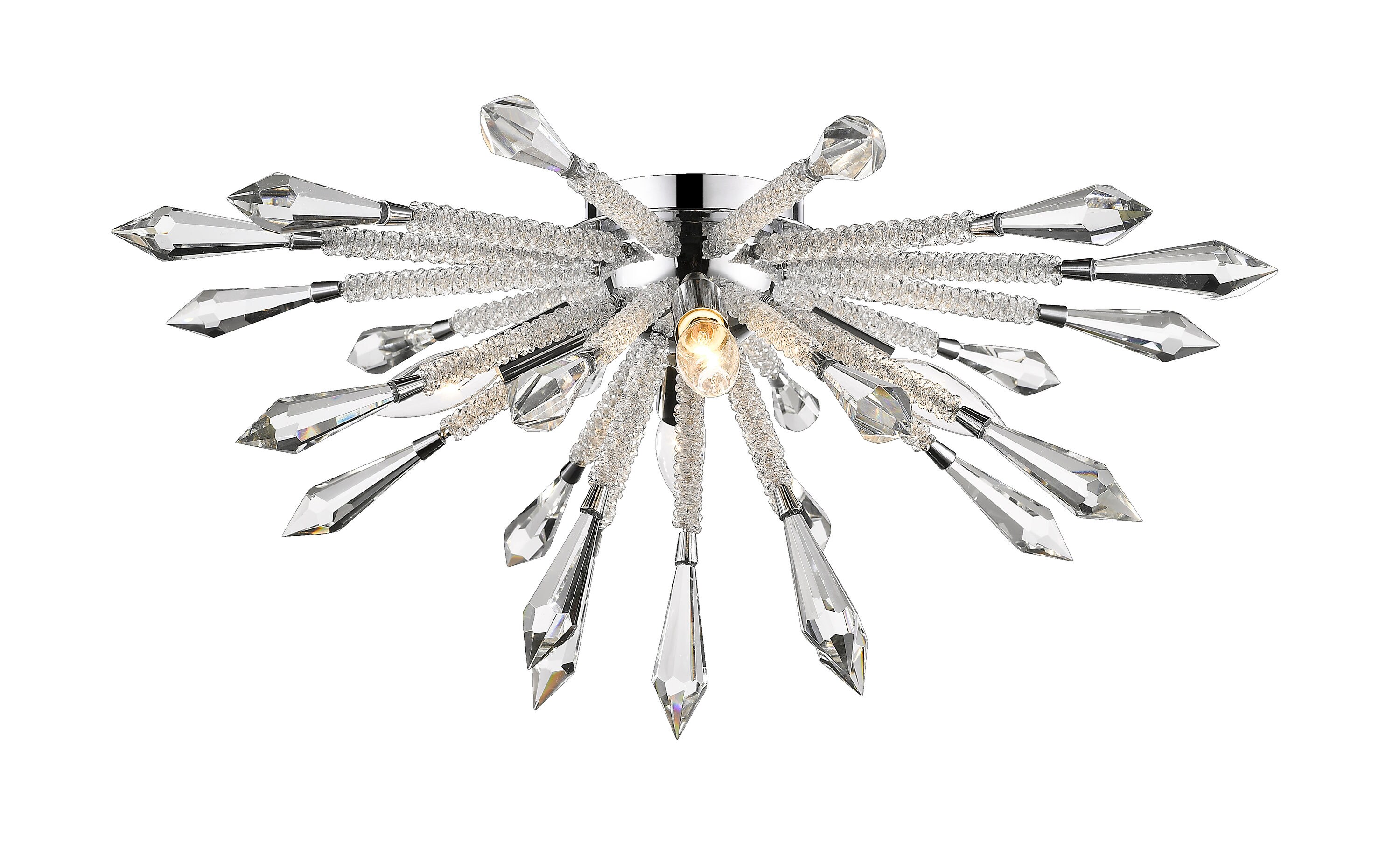 Z-Lite 4002F4 Soleia 1-Light Chrome Flush Mount Light