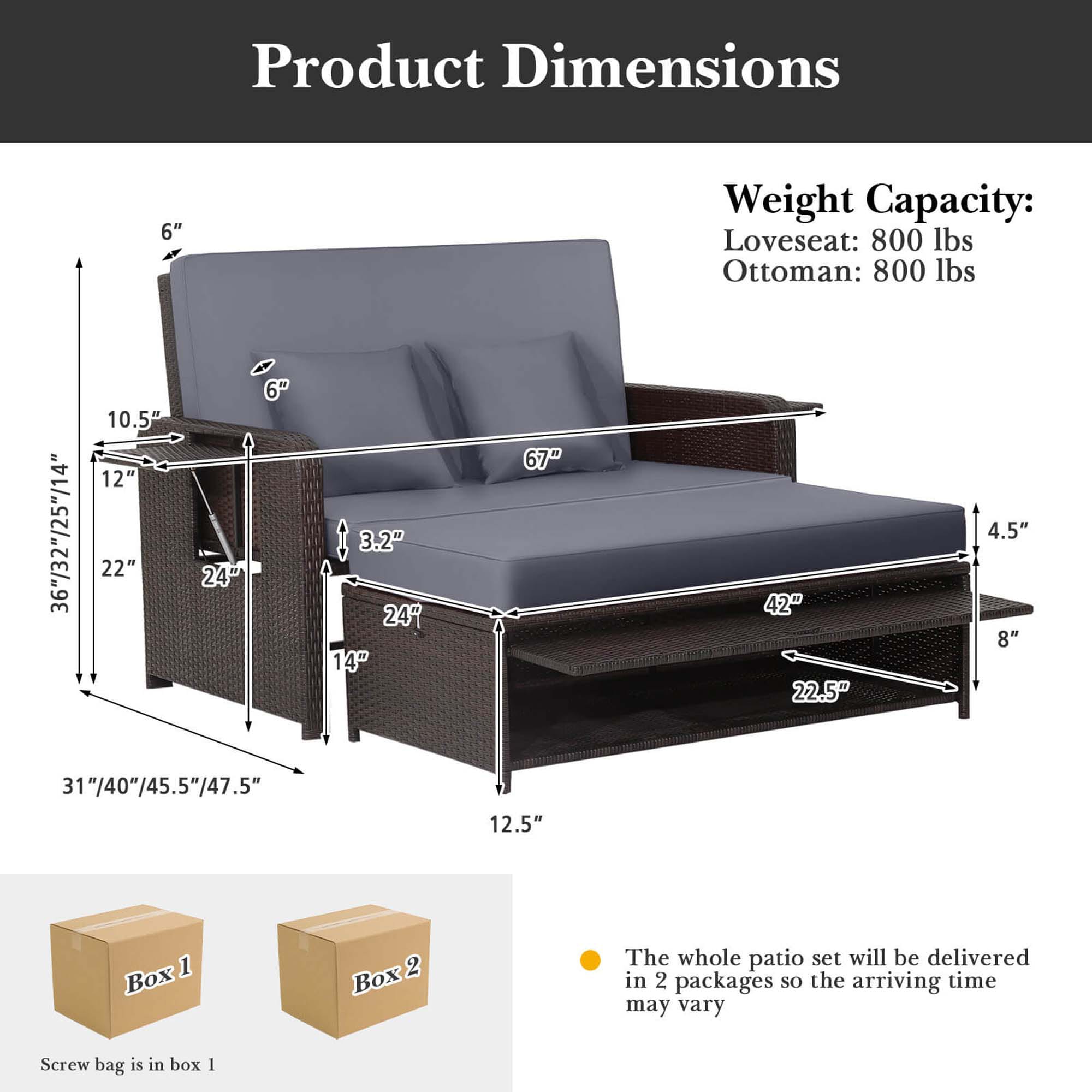 Costway HCST03826 Sofas-Loveseats - View #2