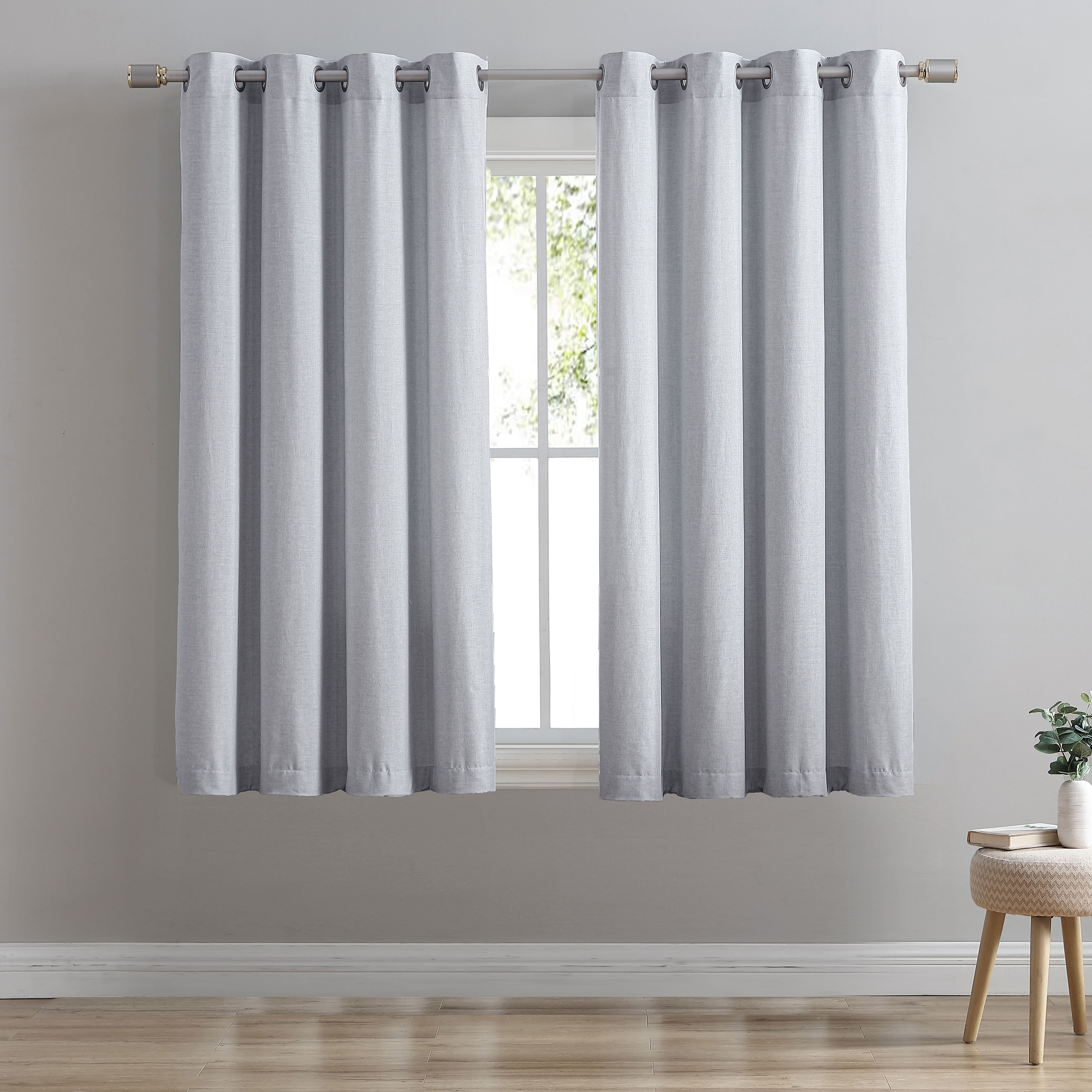 Swift Home 108886-BLU-63 63-Inches Icy Blue Room darkening Grommet Single curtain panel