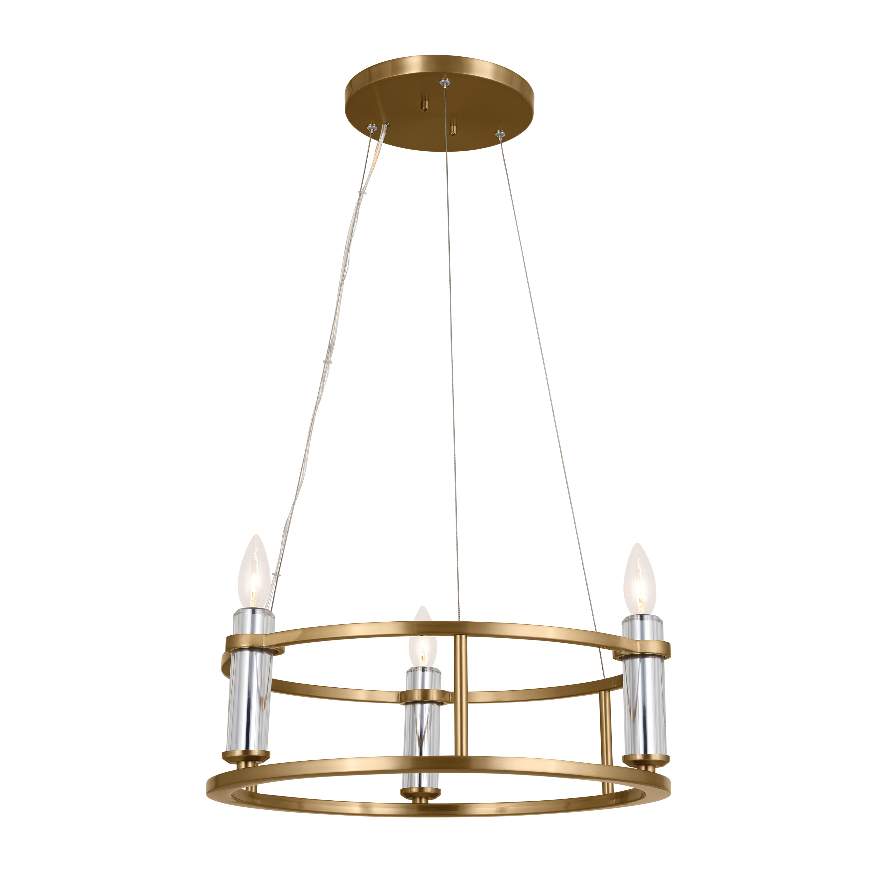 Kichler 52493BNB Rosalind 3 -Light Brass Traditional For Use in Bedrooms, Dining Rooms, Foyers, Kitchens, Living Rooms Chandelier