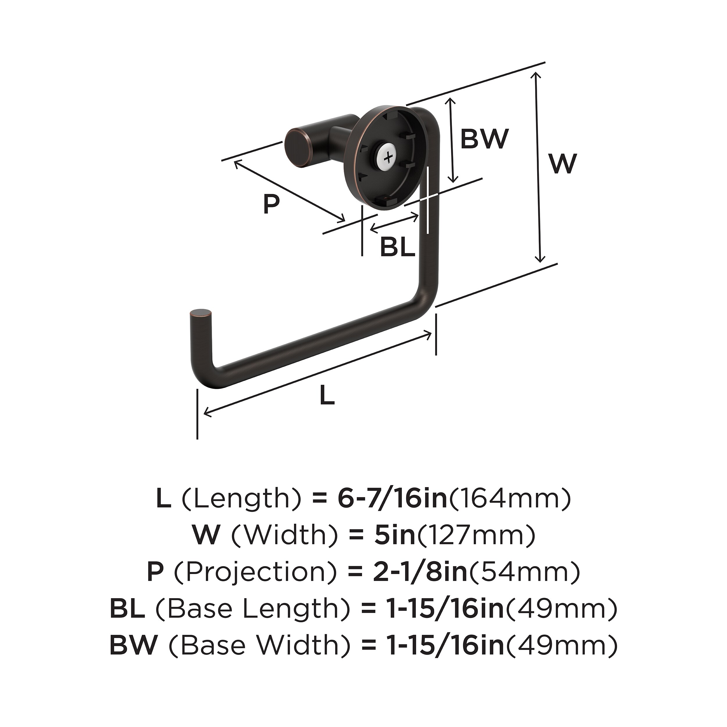 Oil-Rubbed Bronze 5" Wall-Mounted Towel Ring