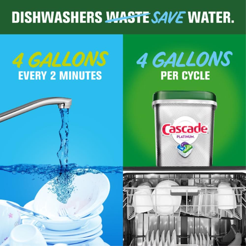 Cascade Platinum Plus Dishwasher Pod, Dish Detergent ActionPacs Dish Pods,  Fresh, 52 Count