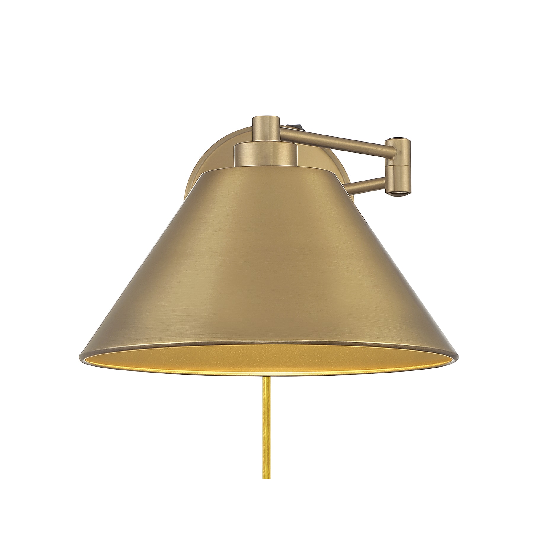 Nicholas Adjustable Arm Black and Gold Brass Wall Sconce