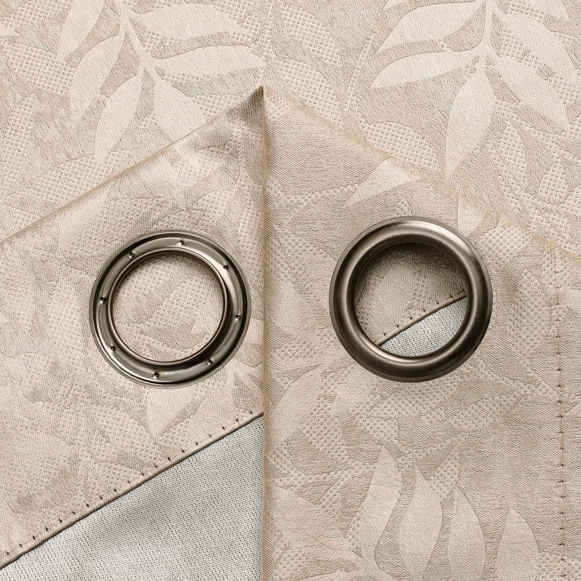 KATE AURORA Set of 2 Leeds Floral Leaves Embossed Light Filtering ...