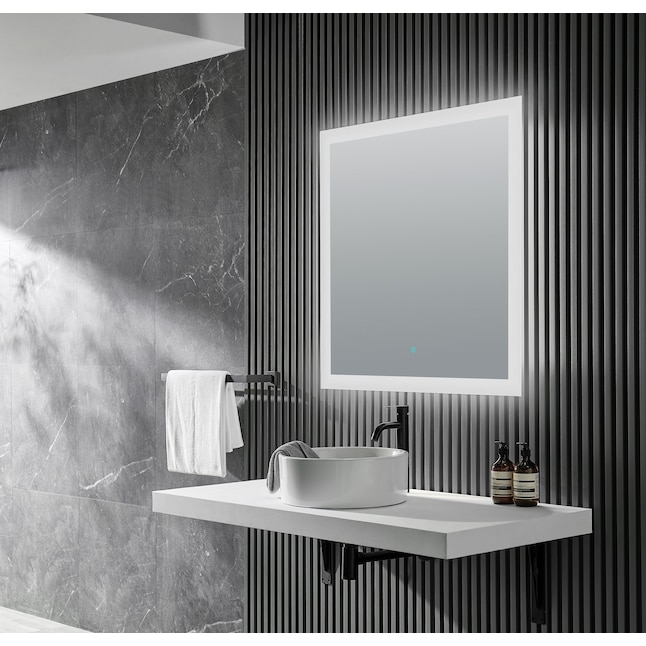 Frameless Bathroom Mirror, Square Bathroom Mirrors With Lights