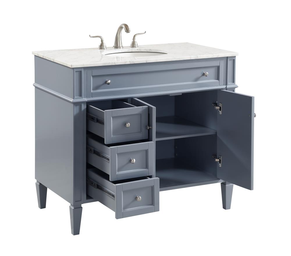 Elegant Decor First Impressions 40-in Gray Undermount Single Sink ...