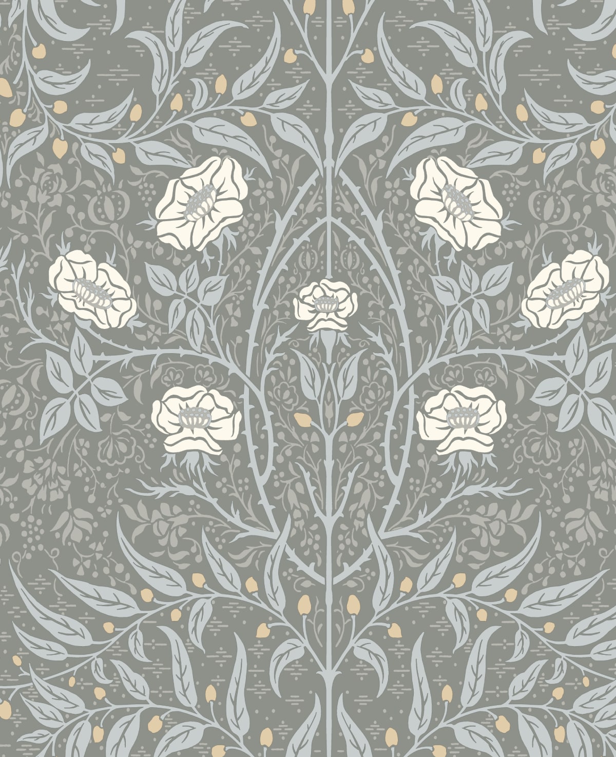 NextWall NW43908 30.75-Sq. Feet Alloy Grey Vinyl Floral Self-adhesive Peel and Stick Wallpaper