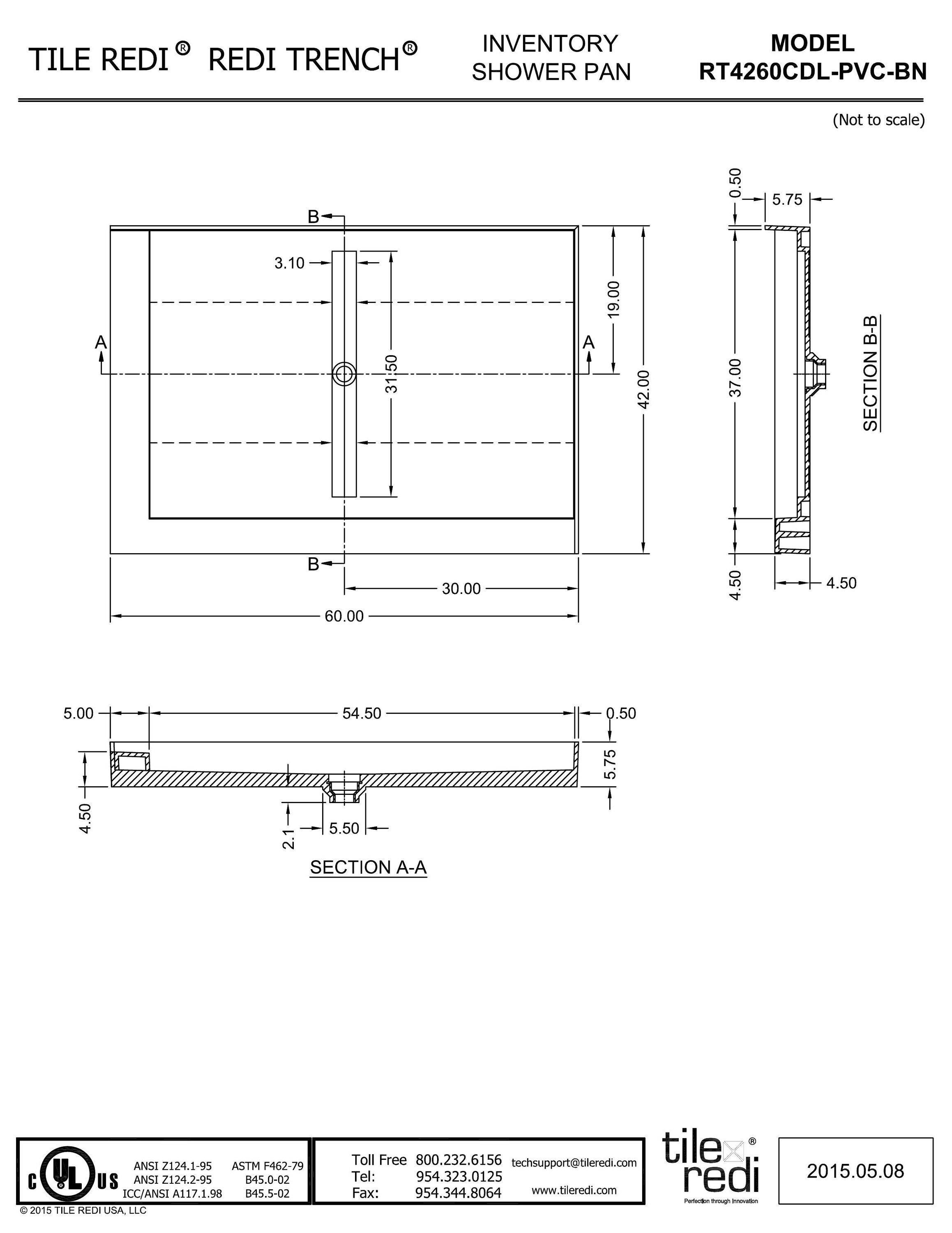 Tile Redi RT4260CDL-PVC-BN Shower-Floors - View #8