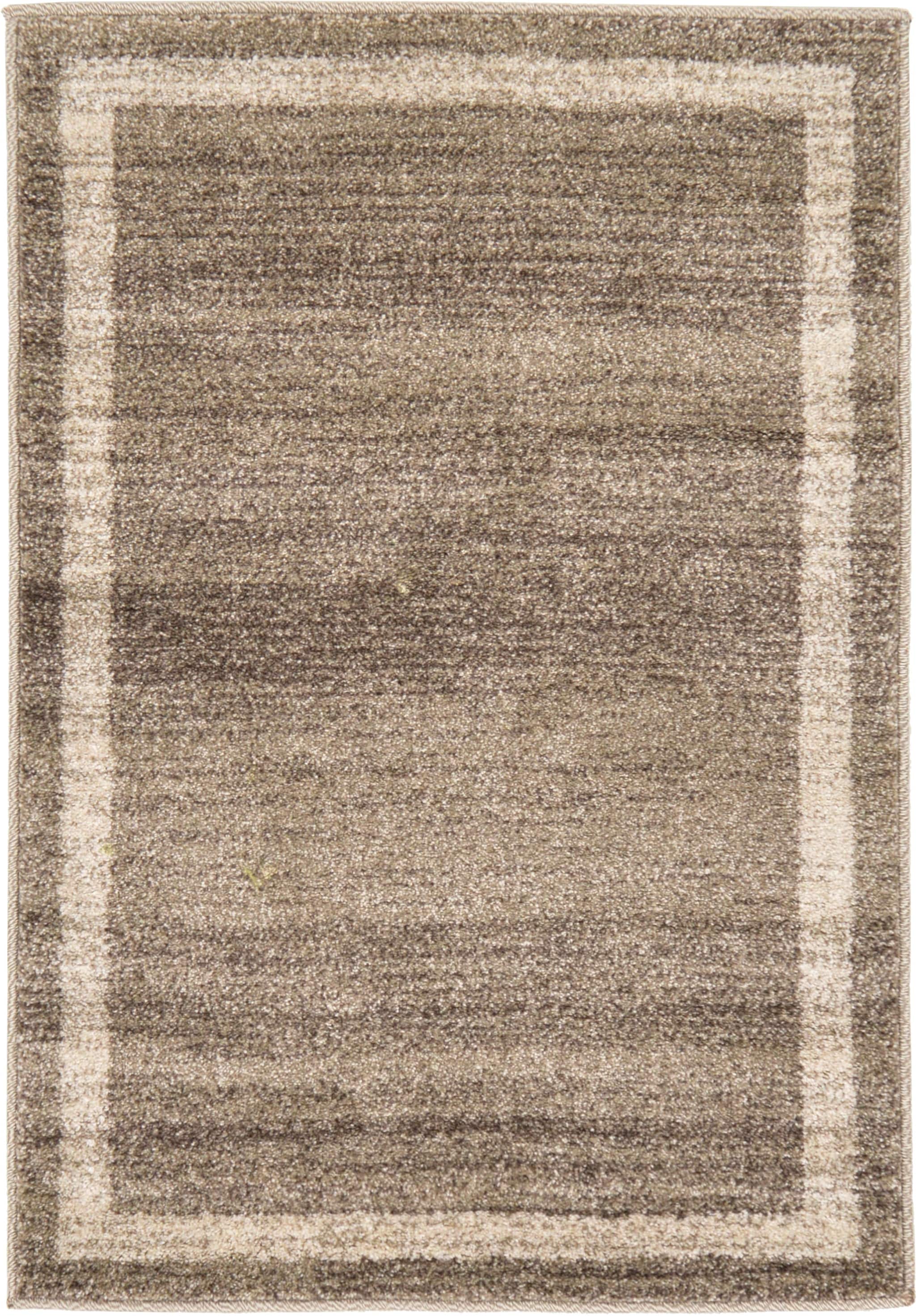 Unique Loom 3127295 Maria Del Mar 2 x 3 (ft) Loomed Polypropylene Light Brown/Beige Rectangular Indoor Border Industrial Area rug