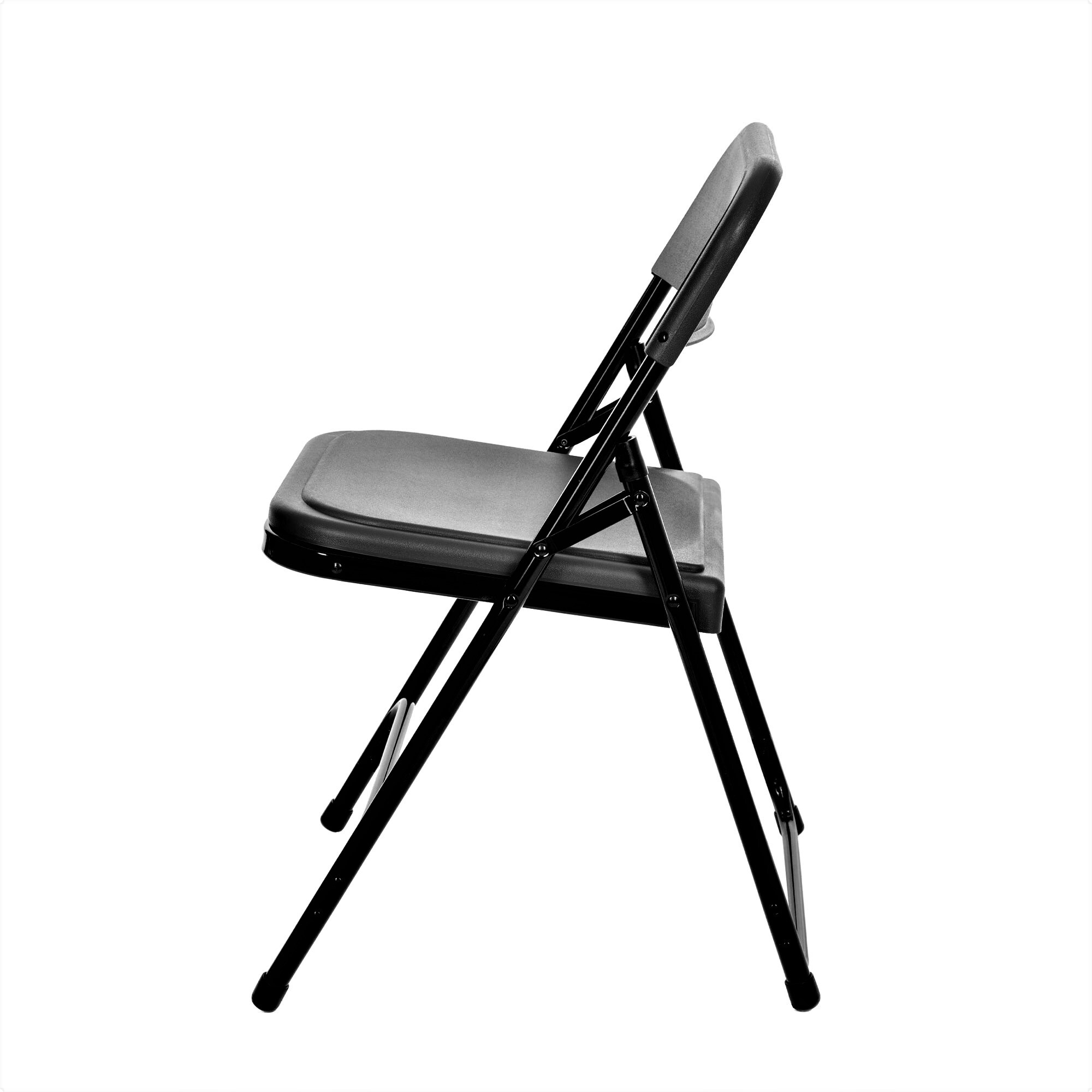 Hampden Furnishings 4-Pack Black Standard Folding Chair with Solid Seat ...