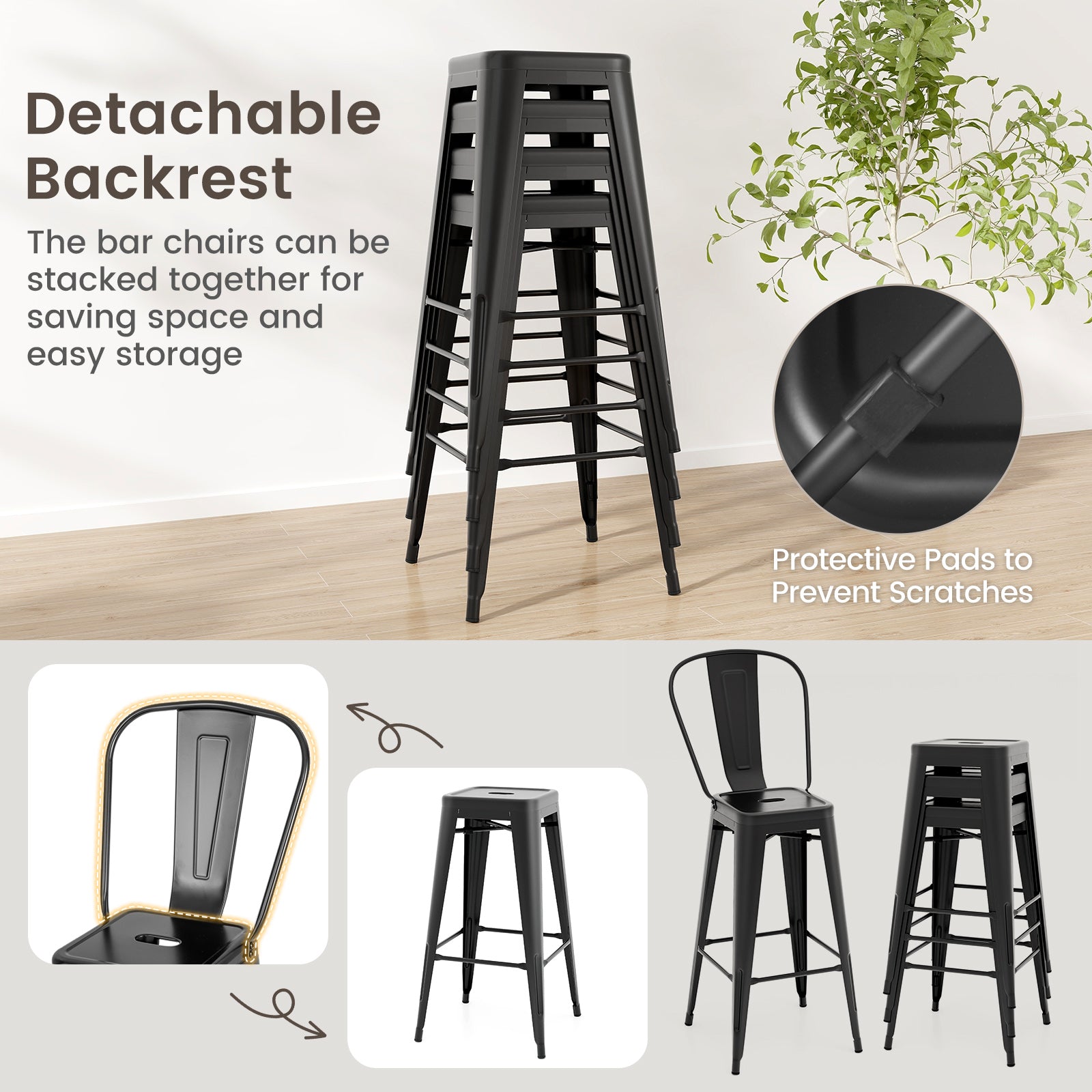 Boyel Living HYSN-66215BK stools - View #8