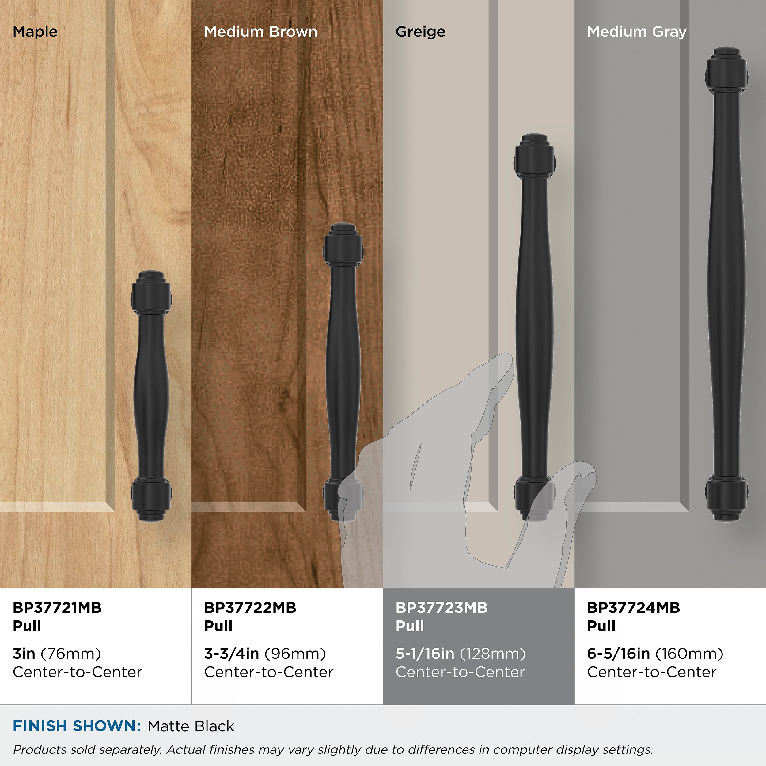Amerock BP37723MB Cabinet-Pulls - View #7