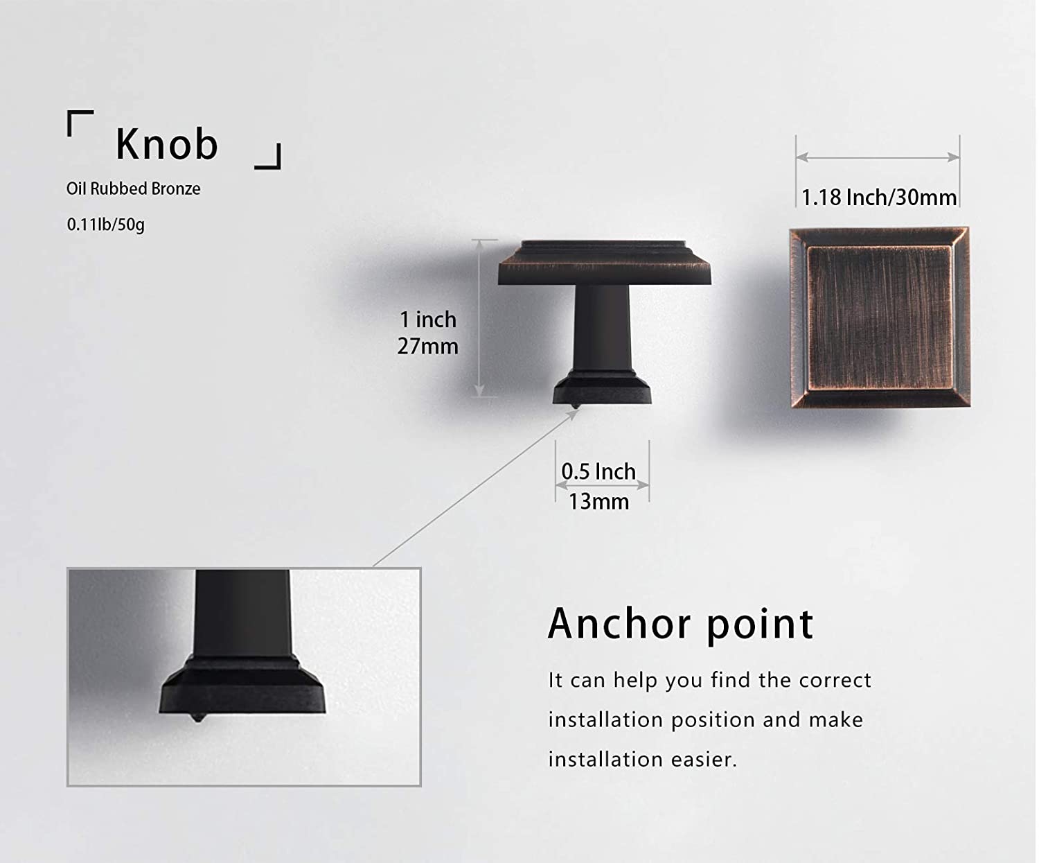 Miaokesen 002ORB-DK-6PCS Cabinet-Knobs - View #2